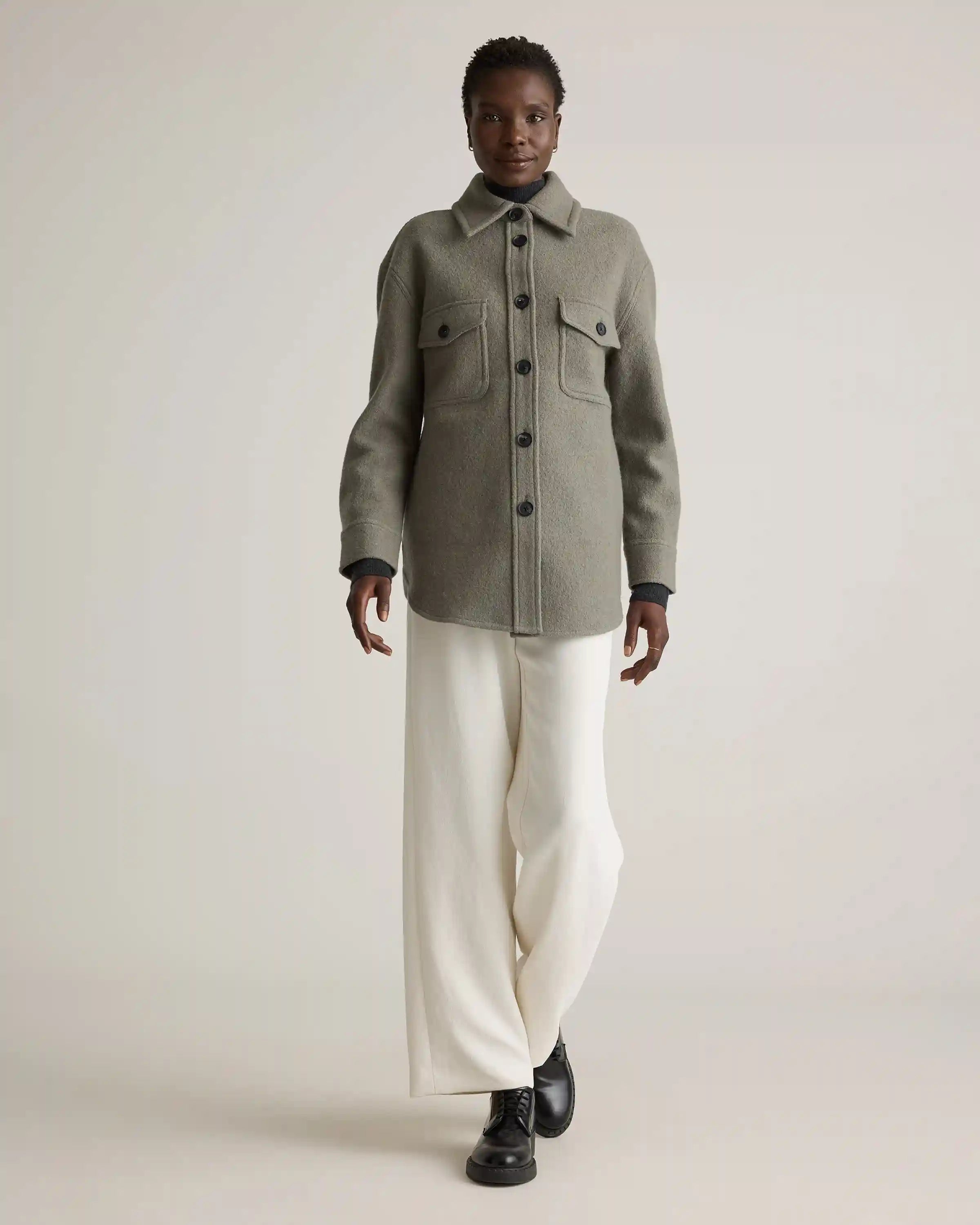 100% Merino Wool Shirt Jacket