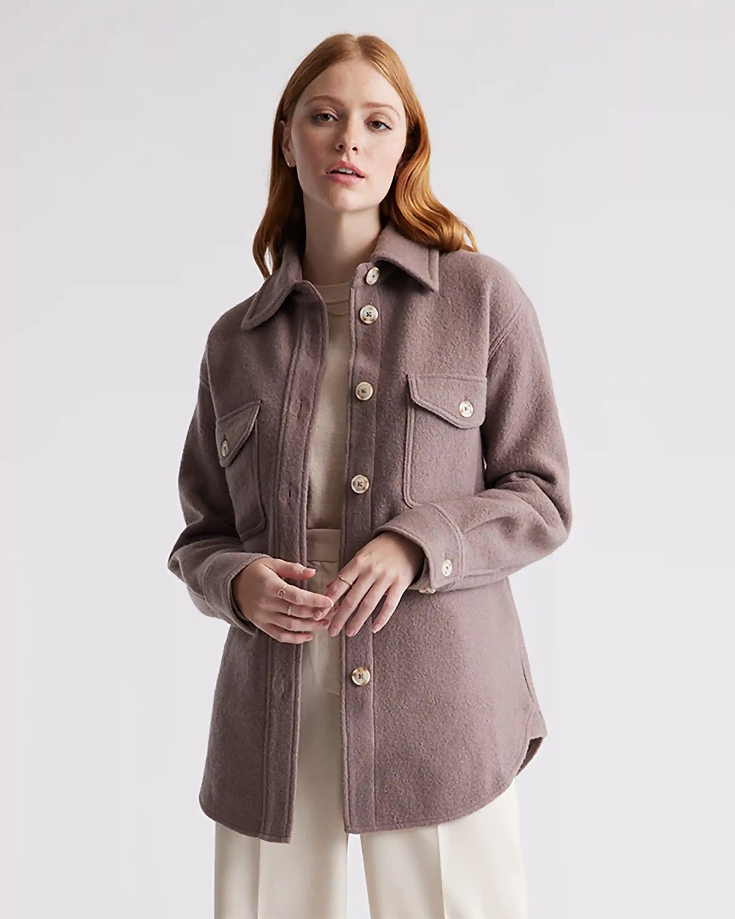 100% Merino Wool Shirt Jacket