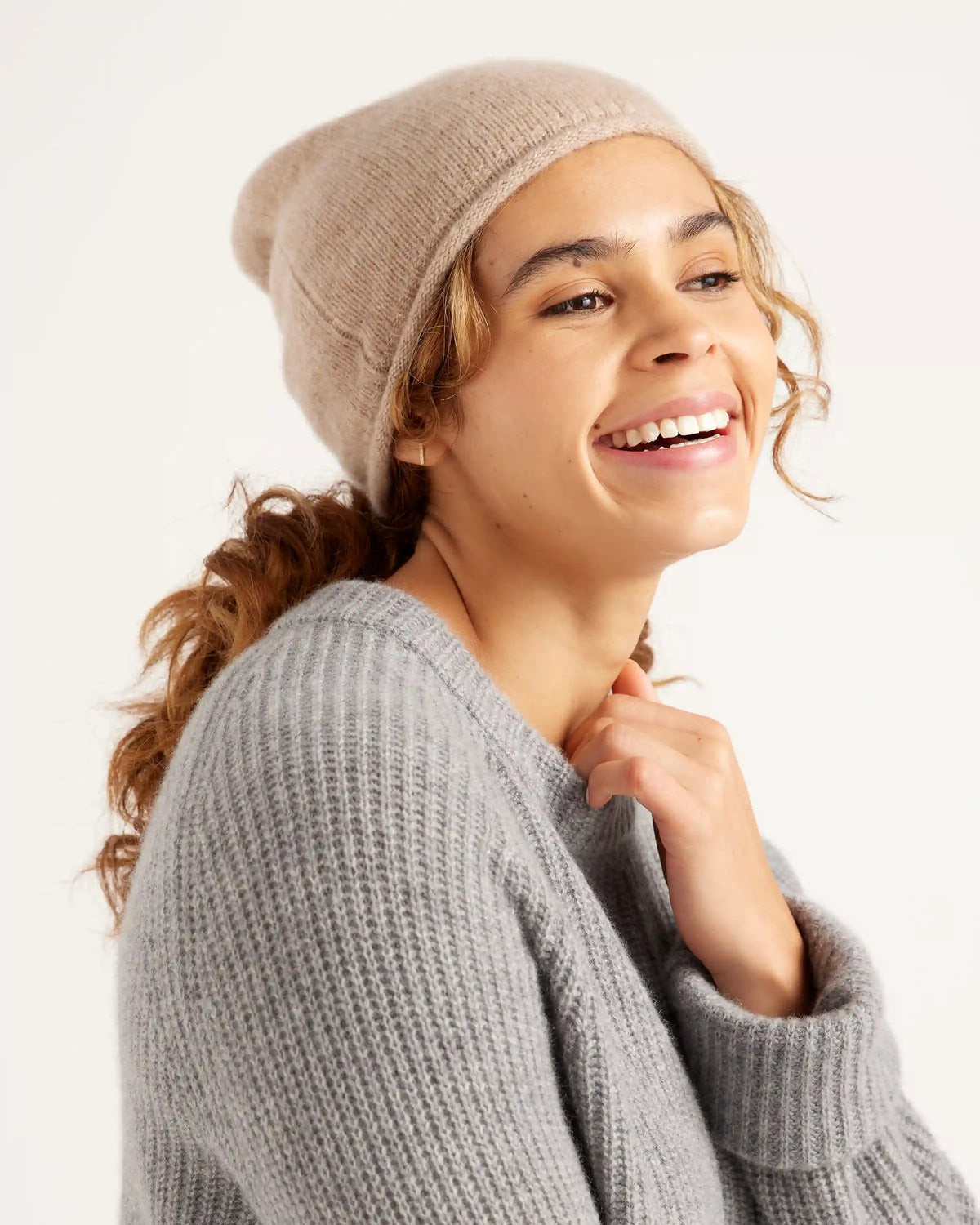Mongolian Cashmere Slouchy Beanie