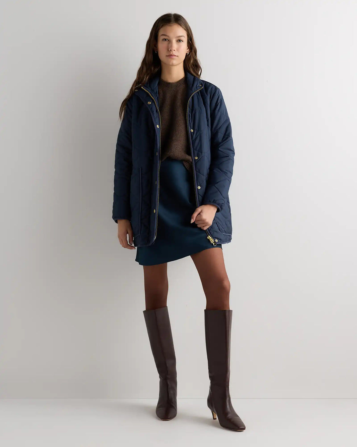 Featherless Quilted Long Puffer Jacket