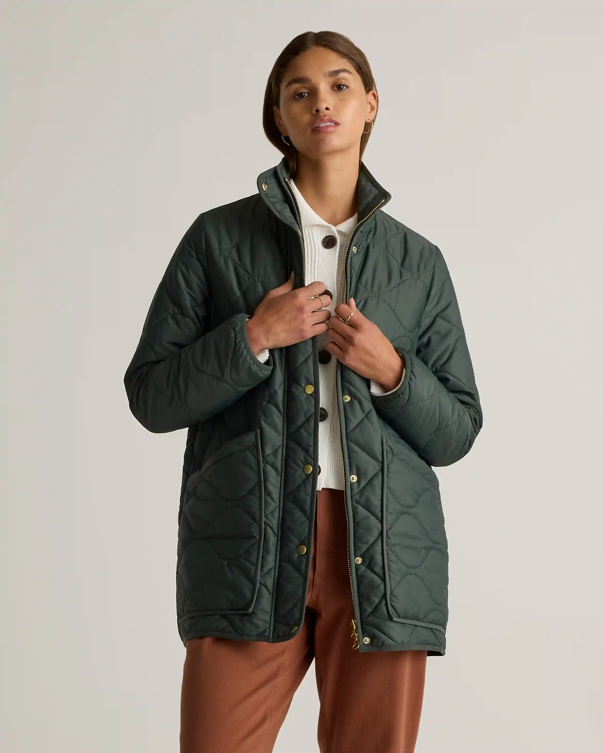 Featherless Quilted Long Puffer Jacket