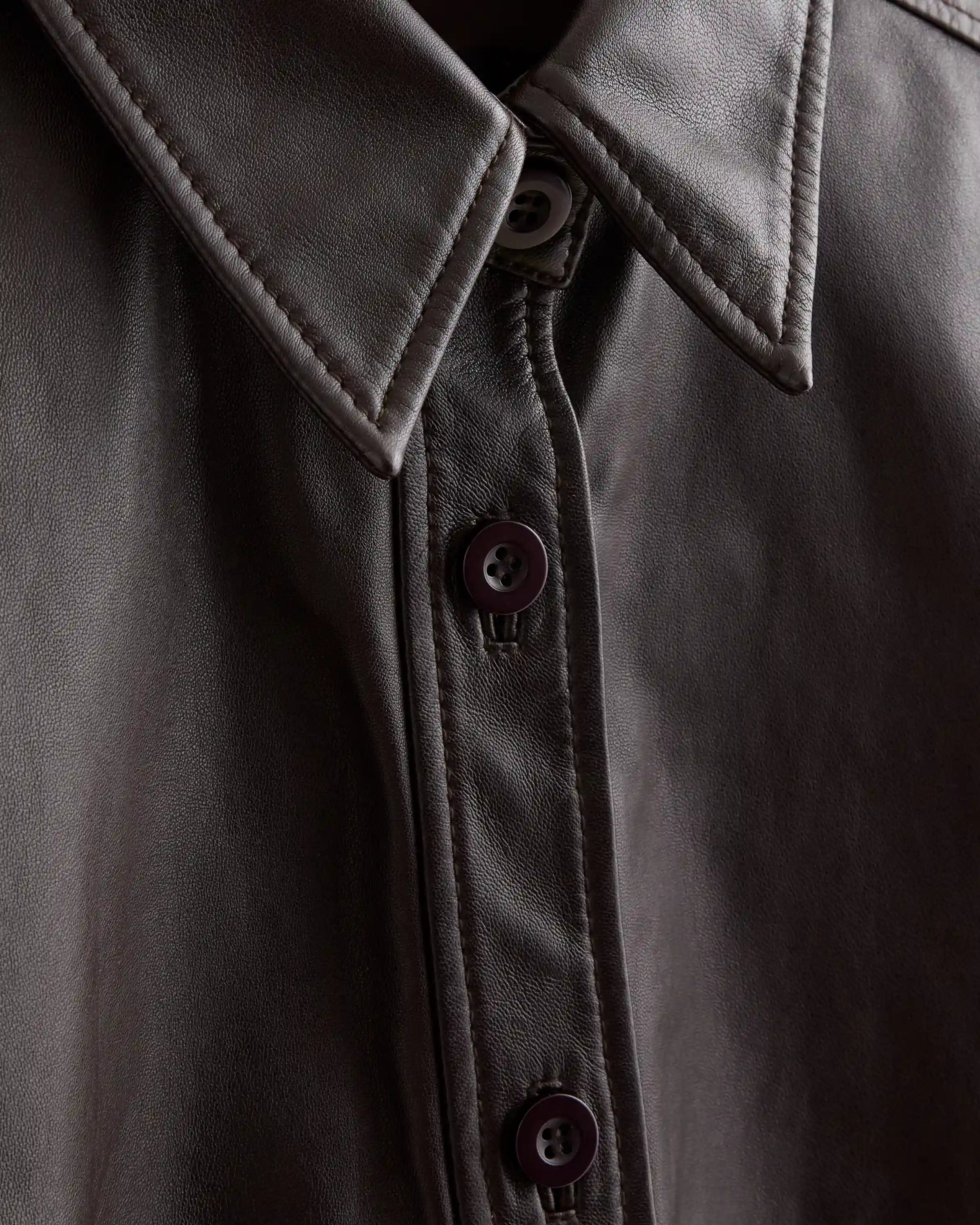 100% Leather Shirt Jacket