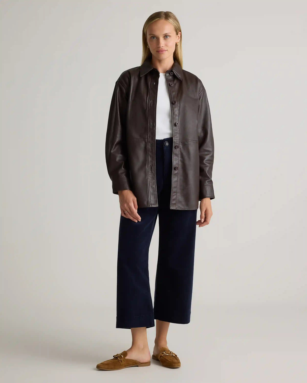 100% Leather Shirt Jacket