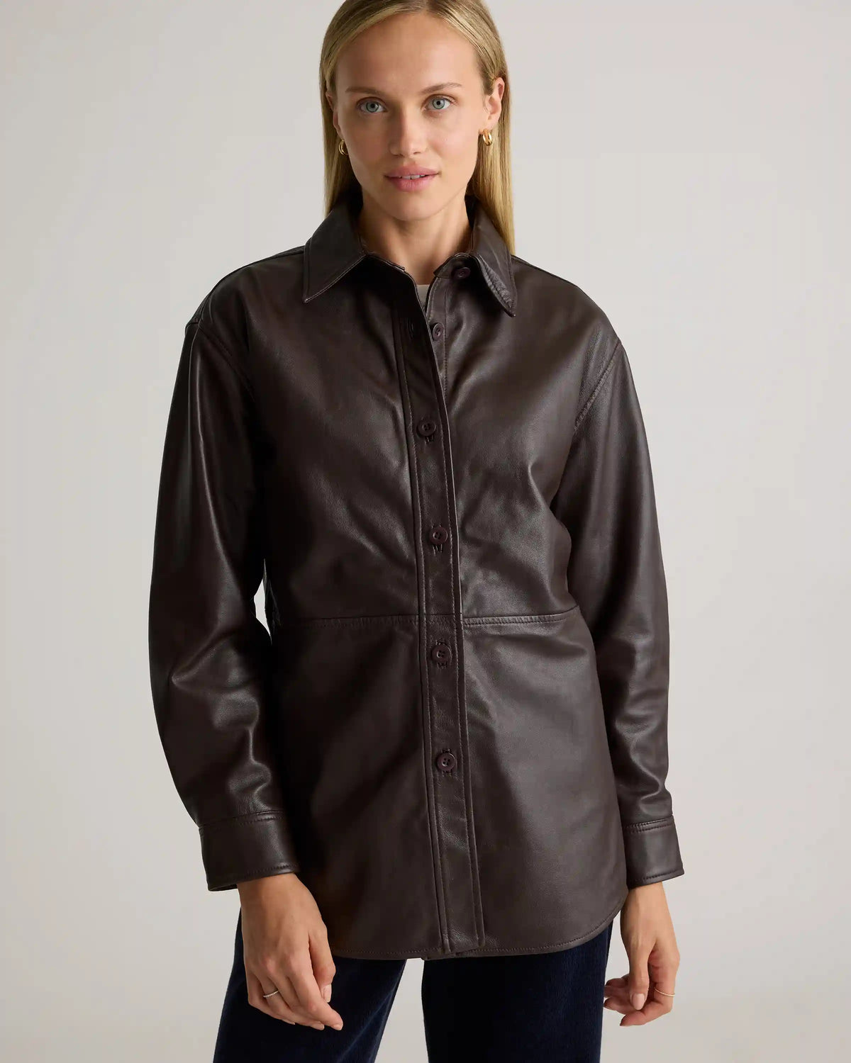 100% Leather Shirt Jacket