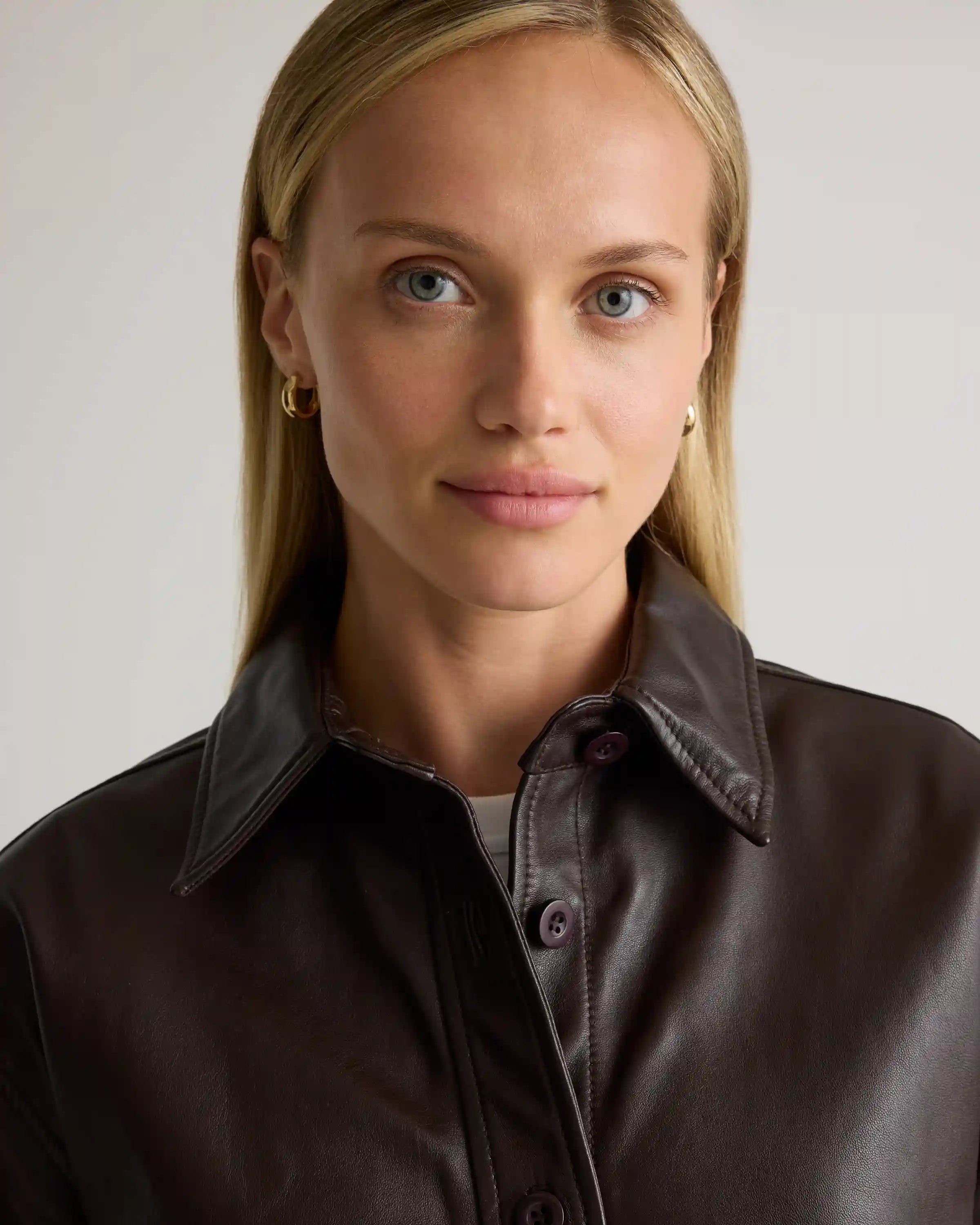 100% Leather Shirt Jacket