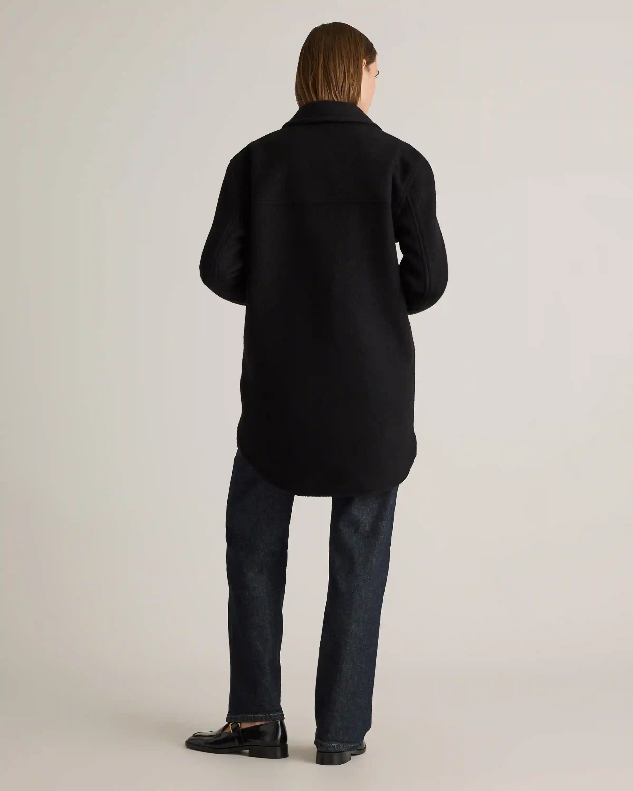 100% Merino Wool Long Shirt Jacket