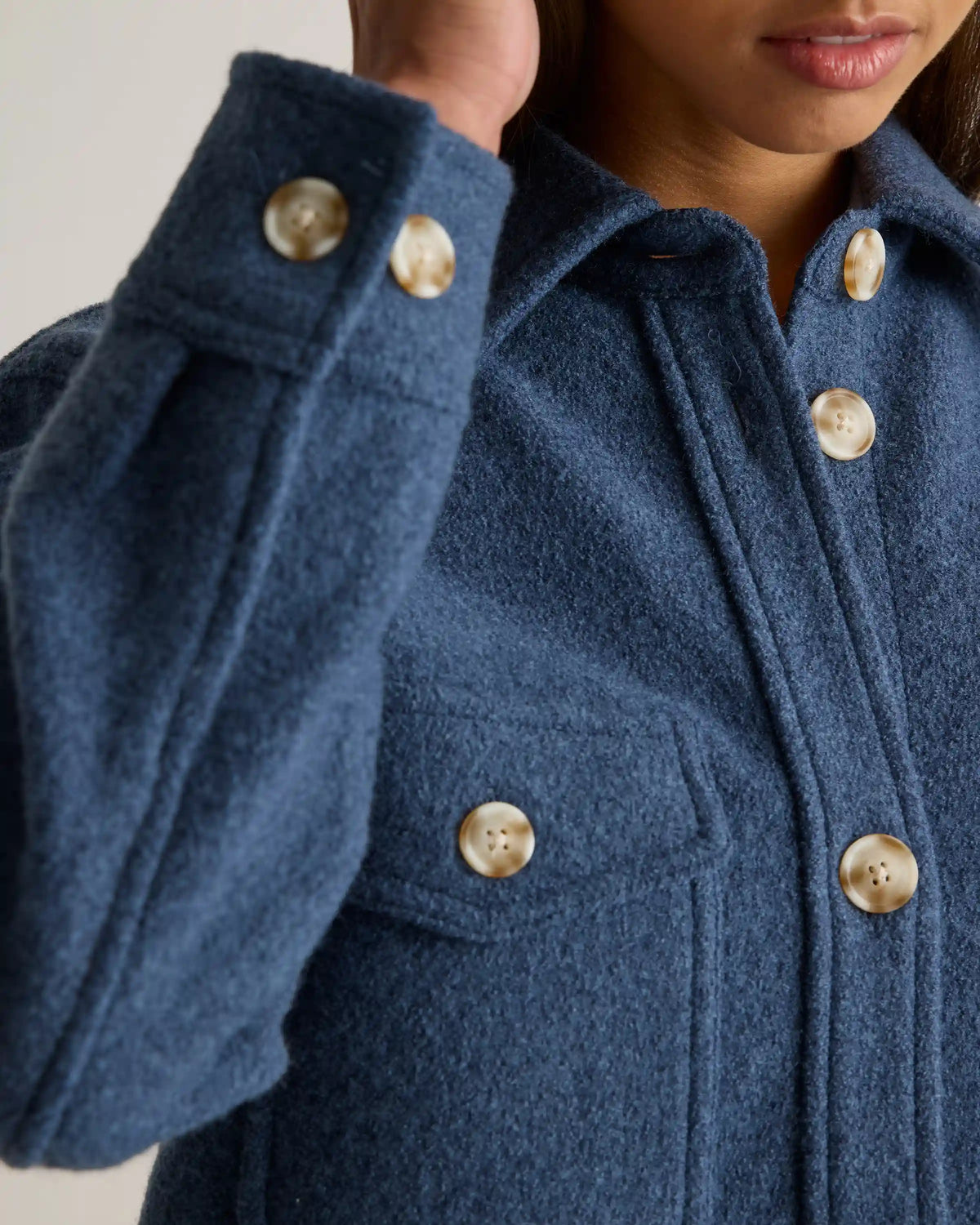 100% Merino Wool Long Shirt Jacket
