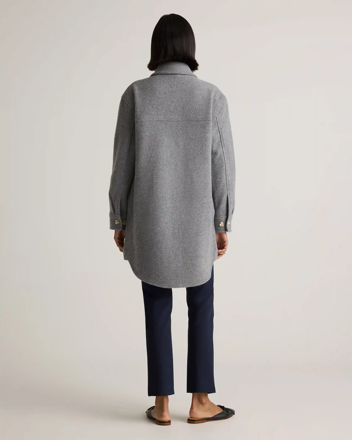 100% Merino Wool Long Shirt Jacket
