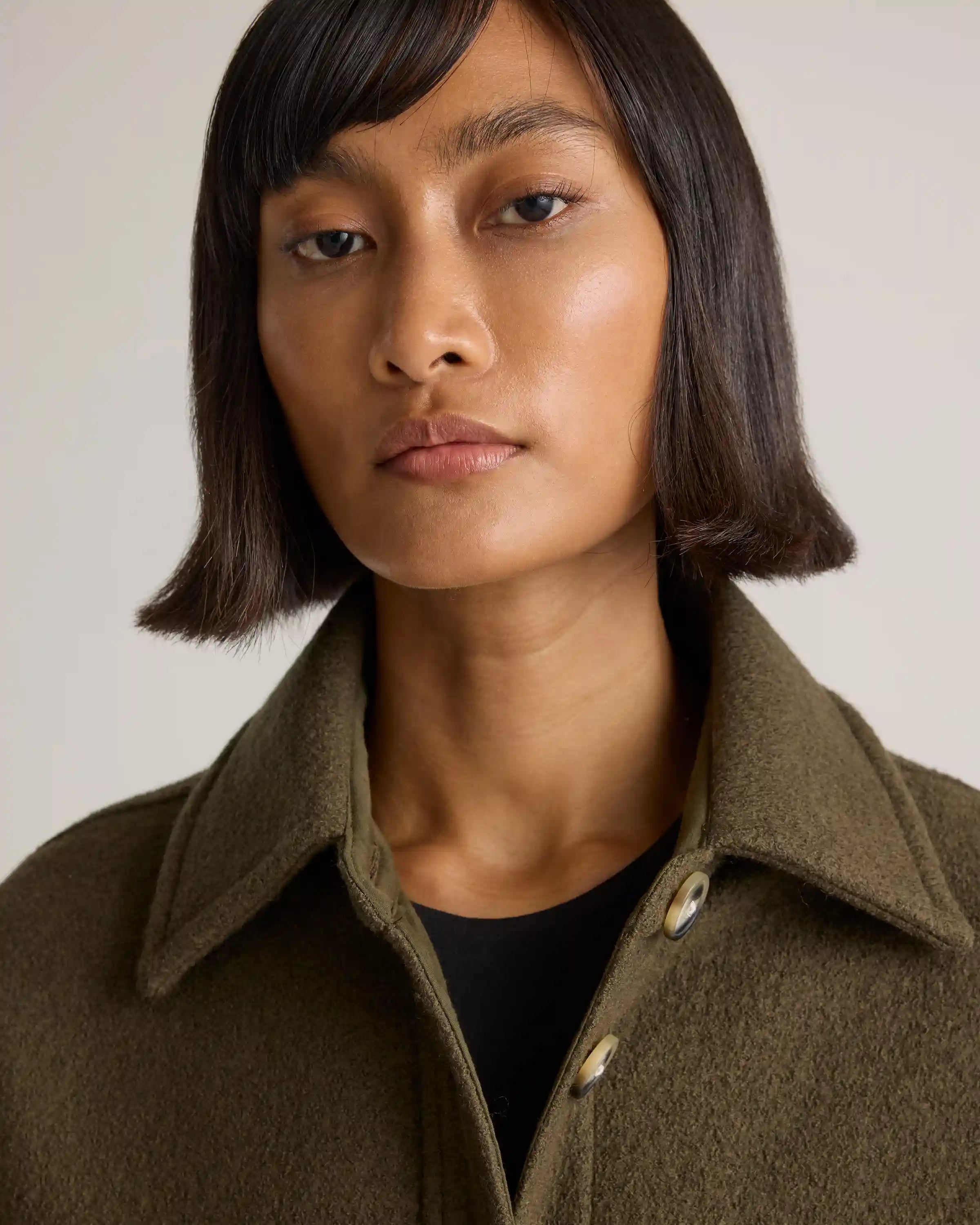 100% Merino Wool Long Shirt Jacket
