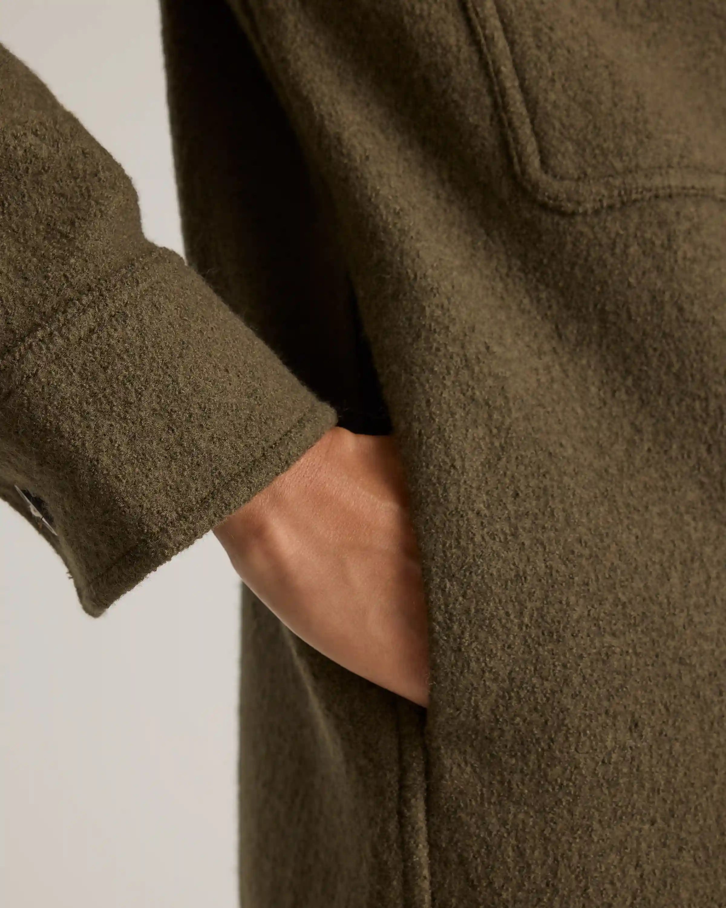 100% Merino Wool Long Shirt Jacket