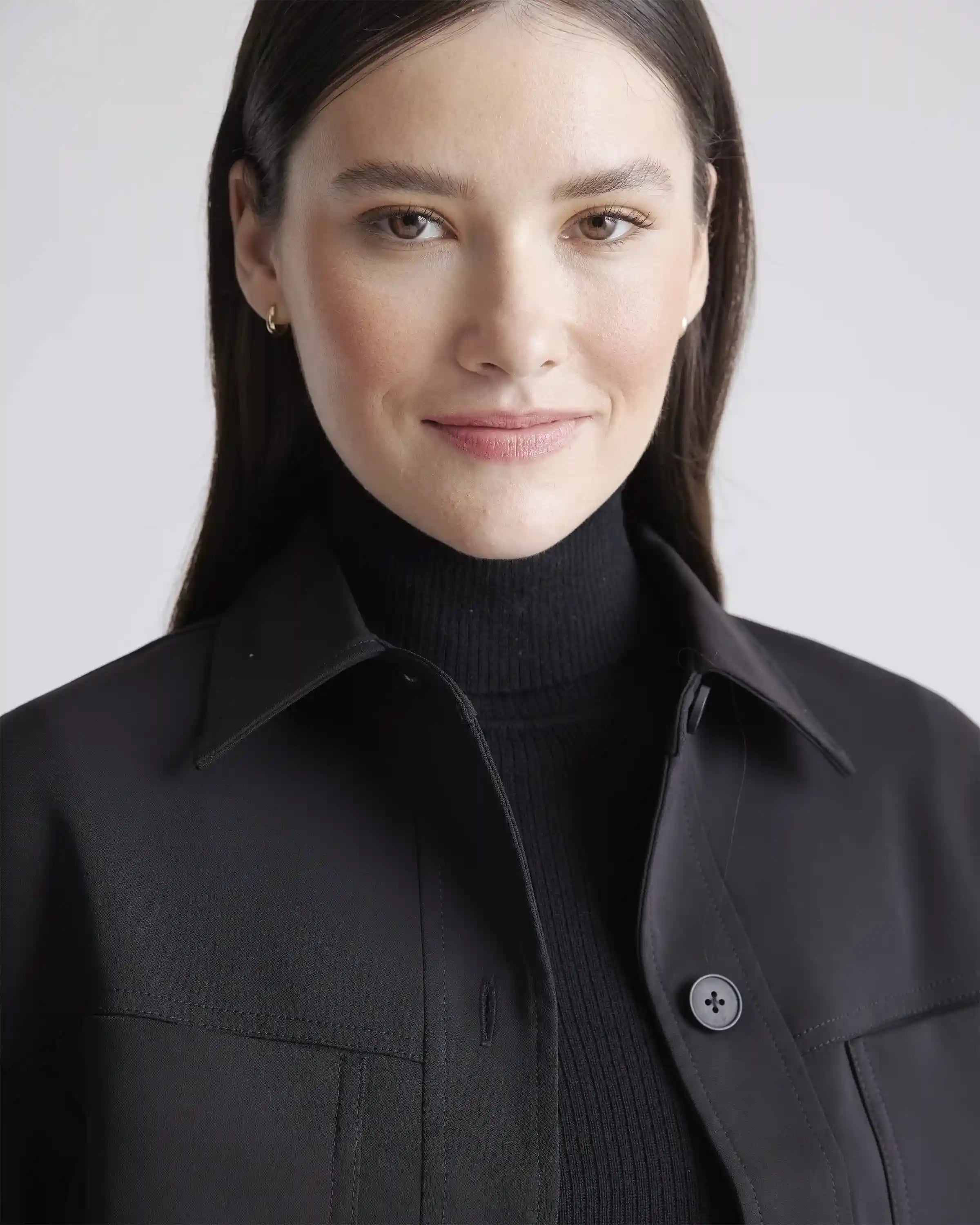 Stretch Crepe Cropped Jacket