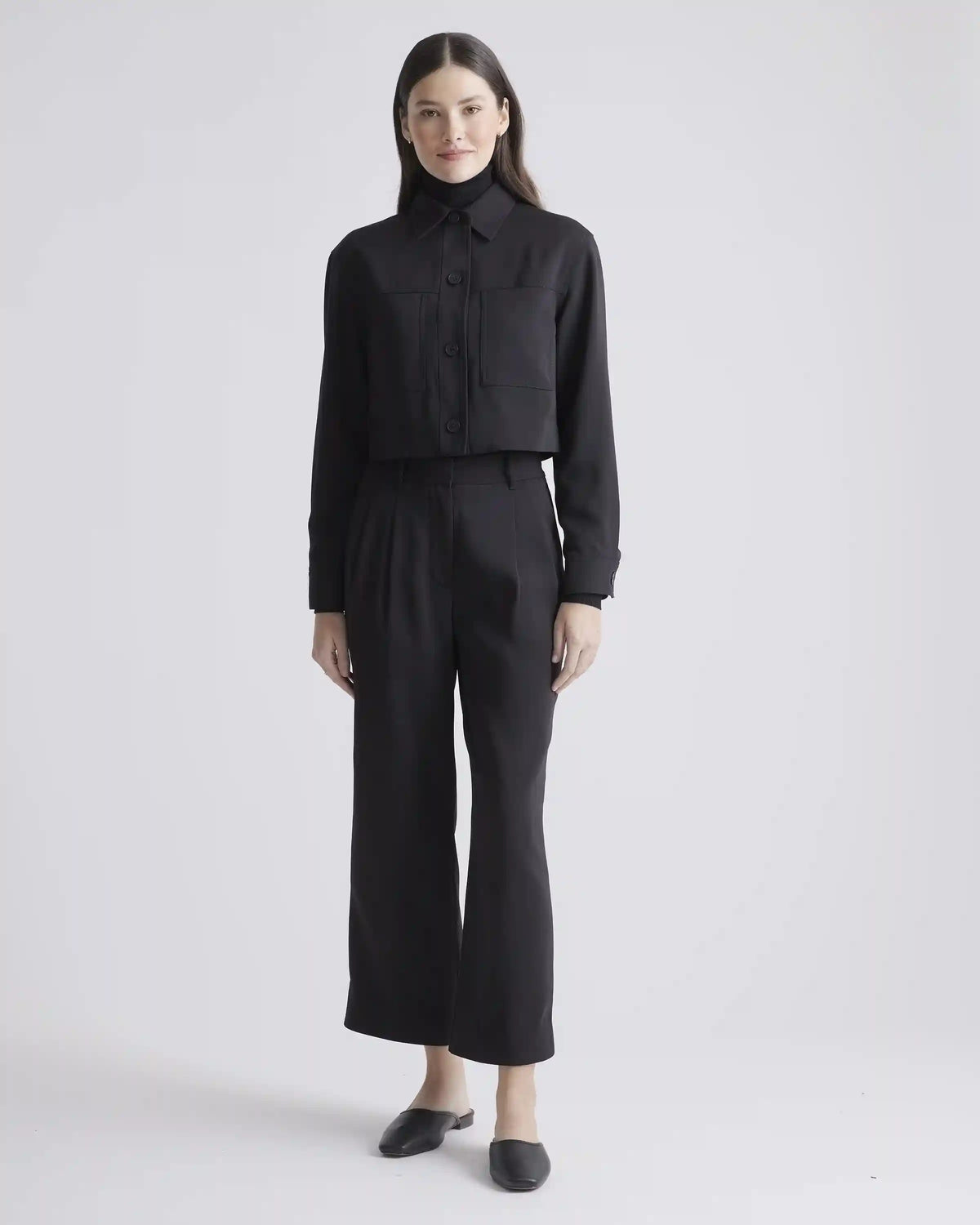 Stretch Crepe Cropped Jacket