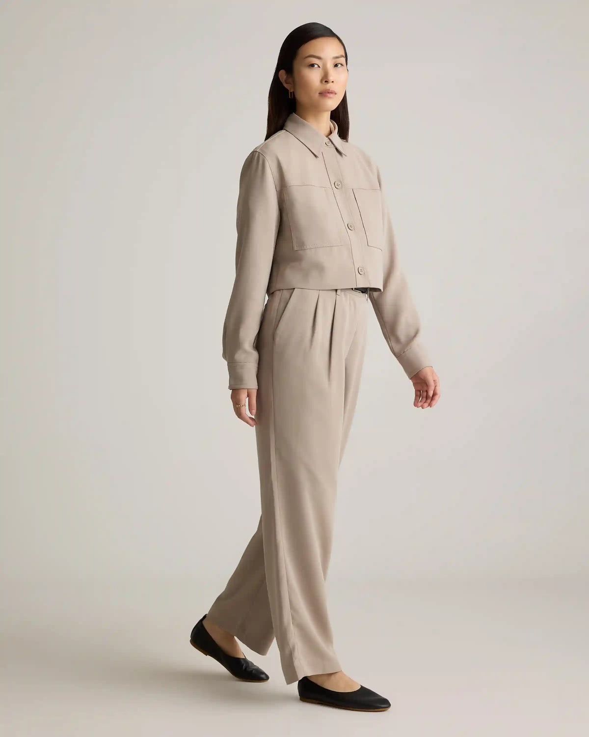 Stretch Crepe Cropped Jacket