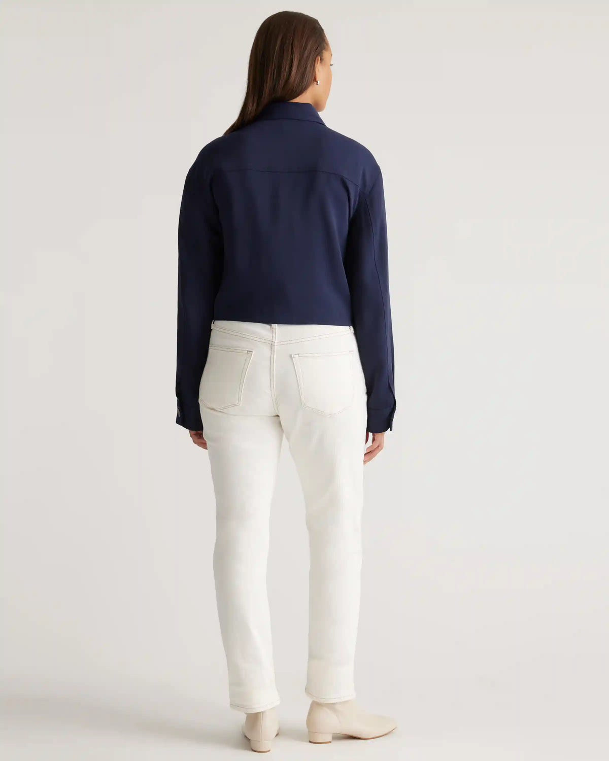 Stretch Crepe Cropped Jacket