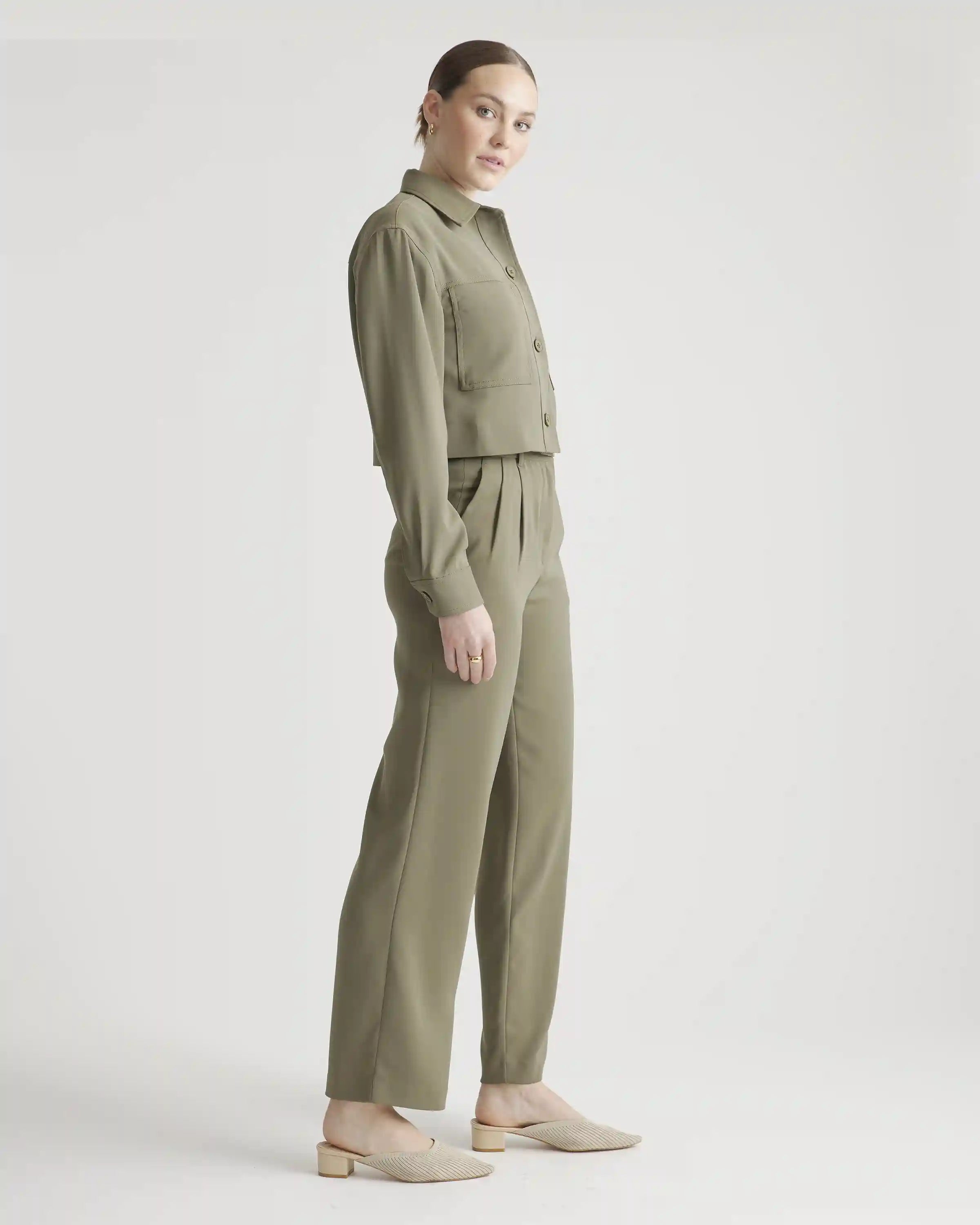 Stretch Crepe Cropped Jacket