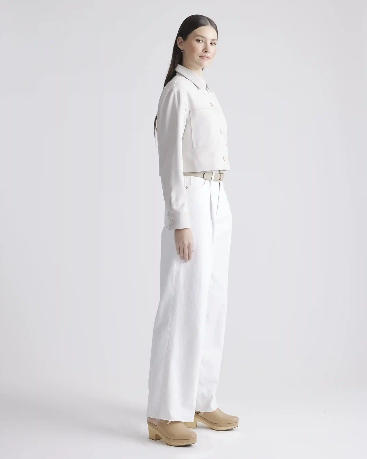 Stretch Crepe Cropped Jacket