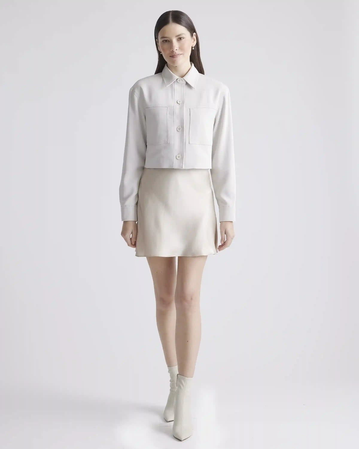 Stretch Crepe Cropped Jacket