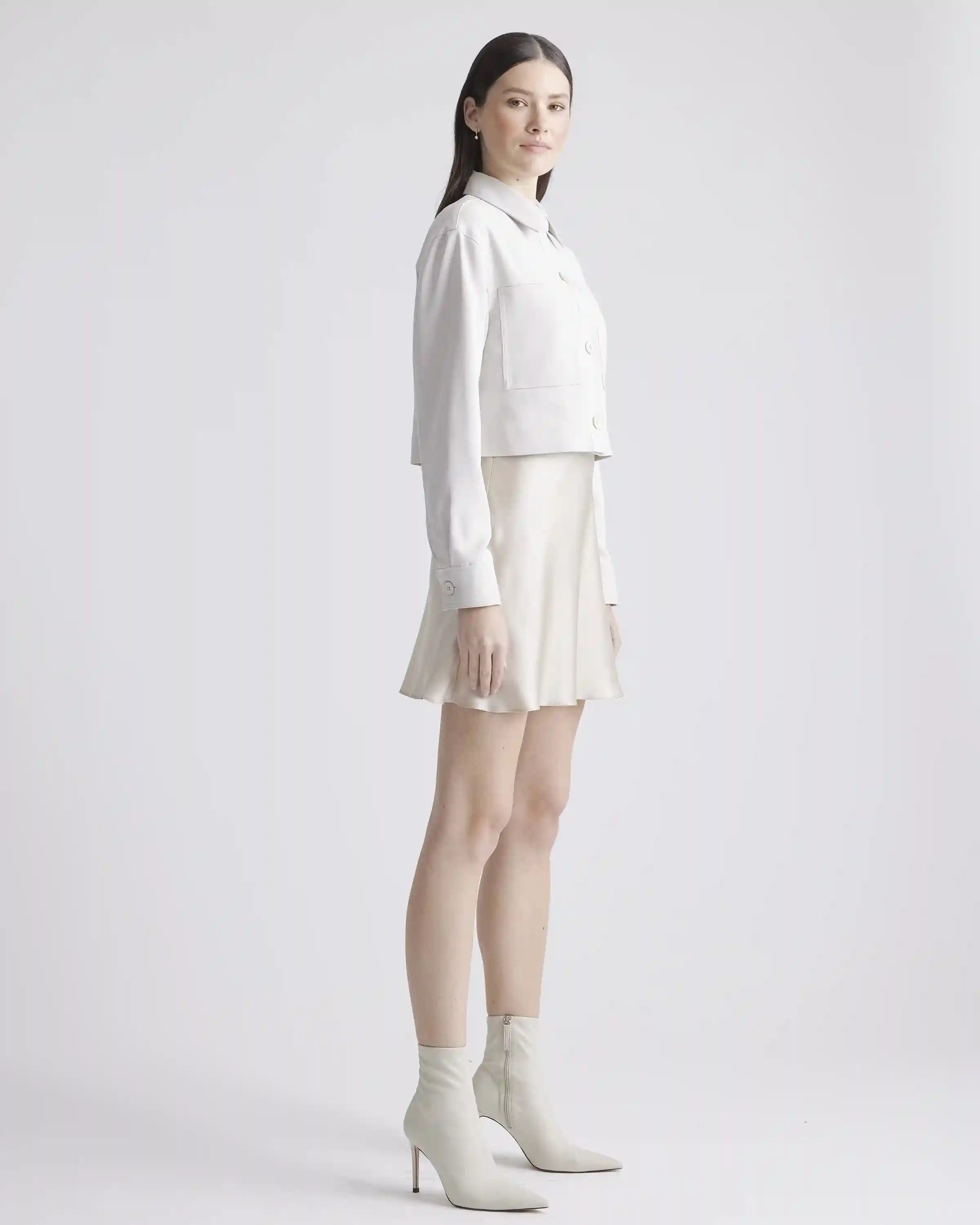 Stretch Crepe Cropped Jacket