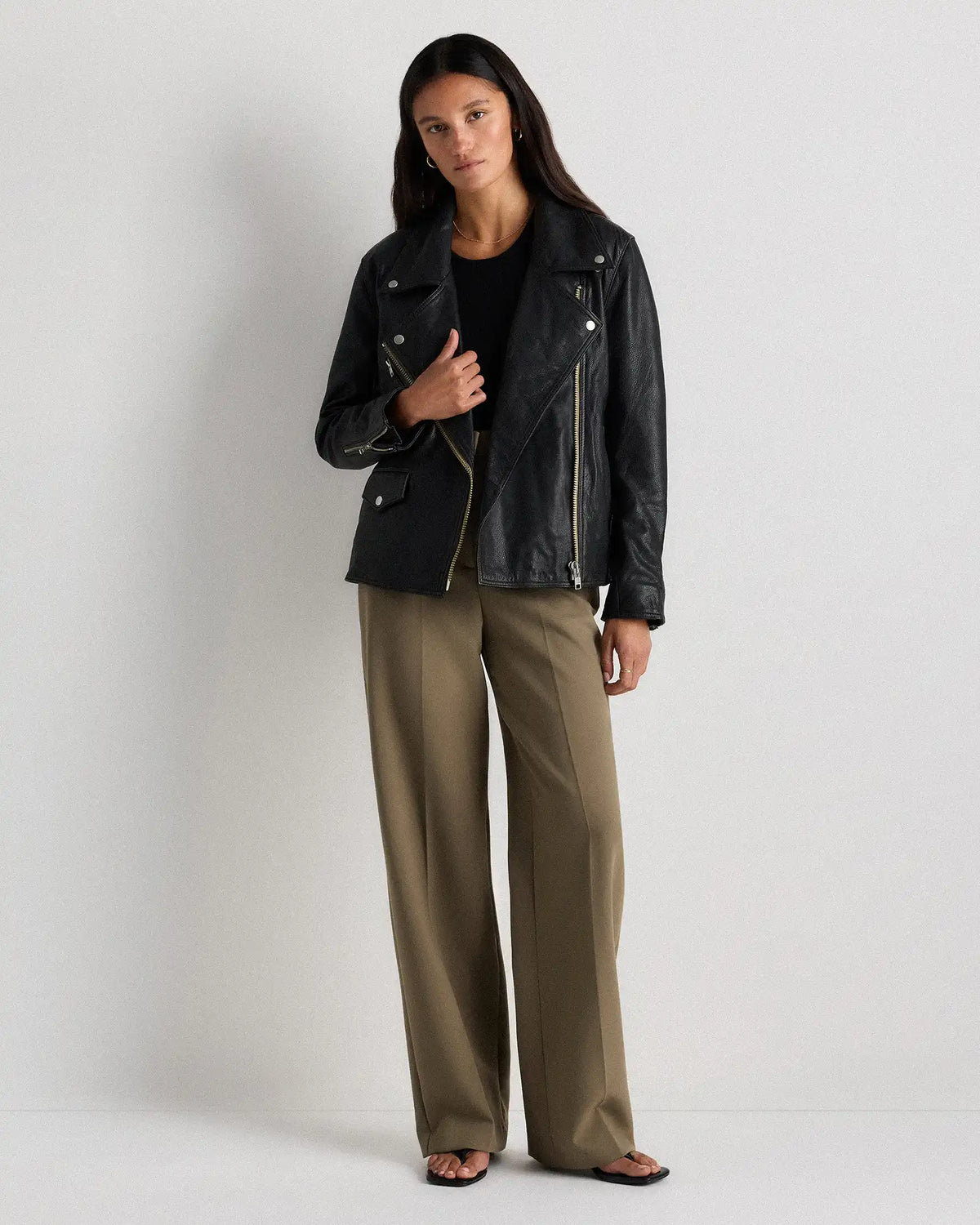 100% Leather Oversized Biker Jacket