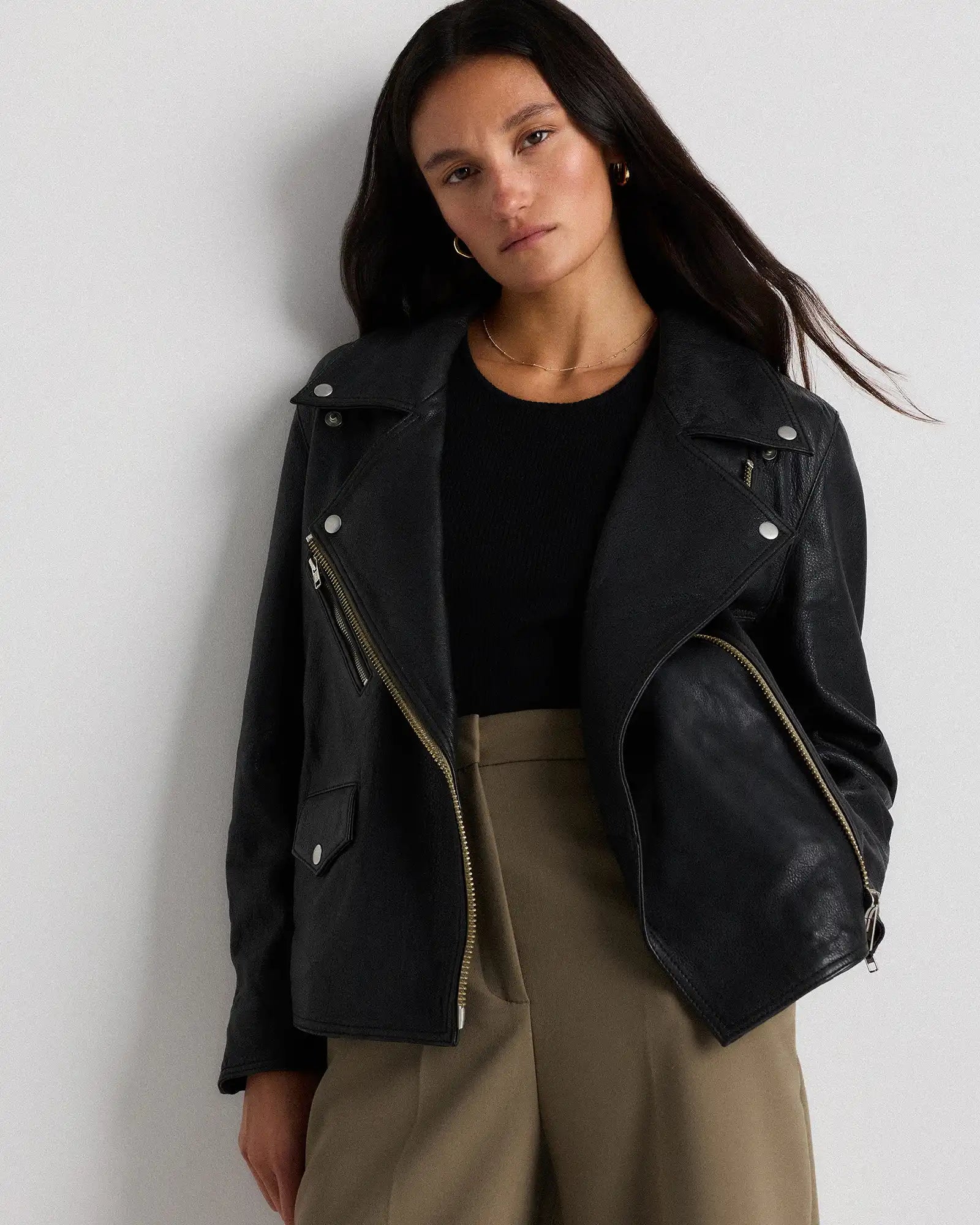 100% Leather Oversized Biker Jacket