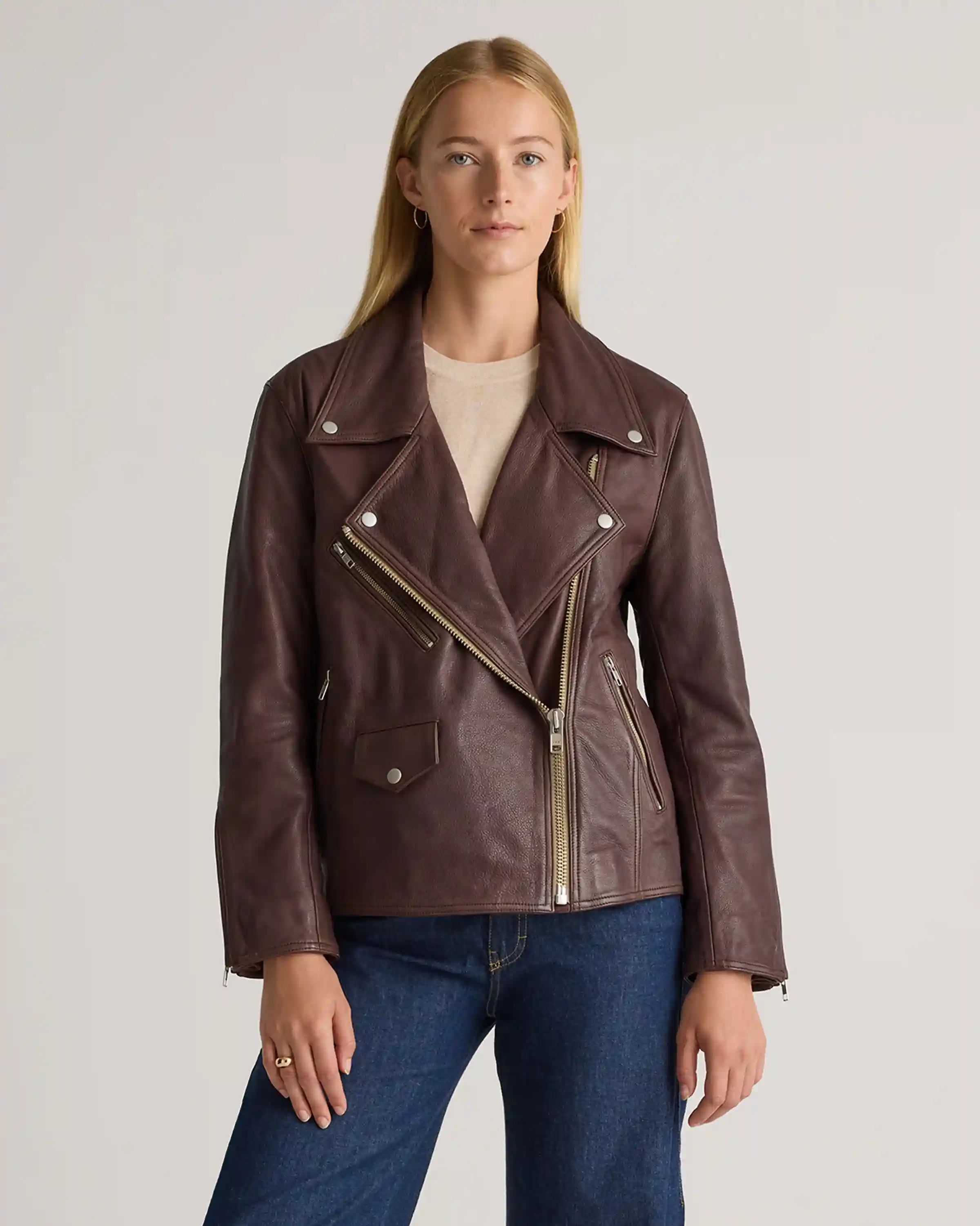 100% Leather Oversized Biker Jacket