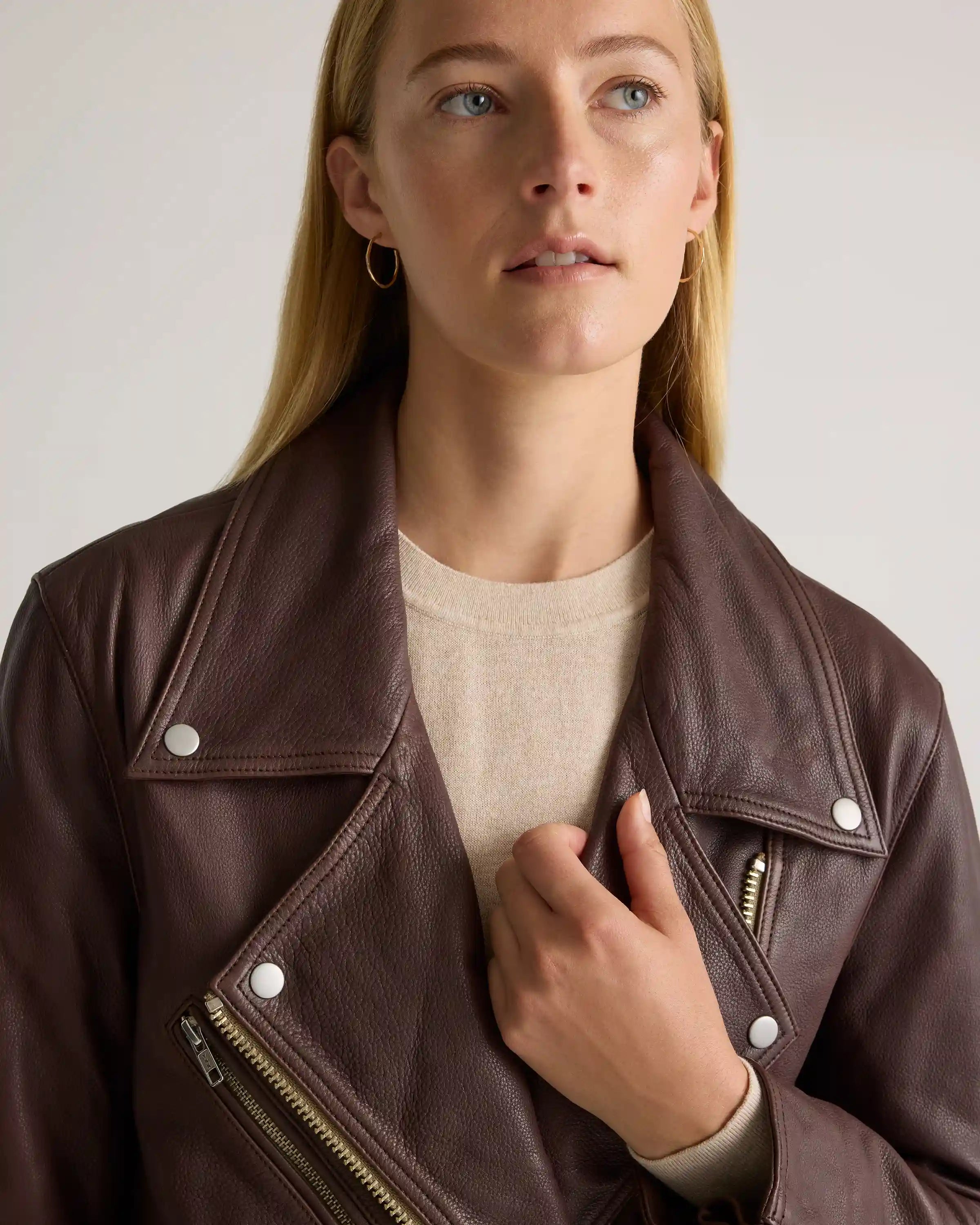 100% Leather Oversized Biker Jacket