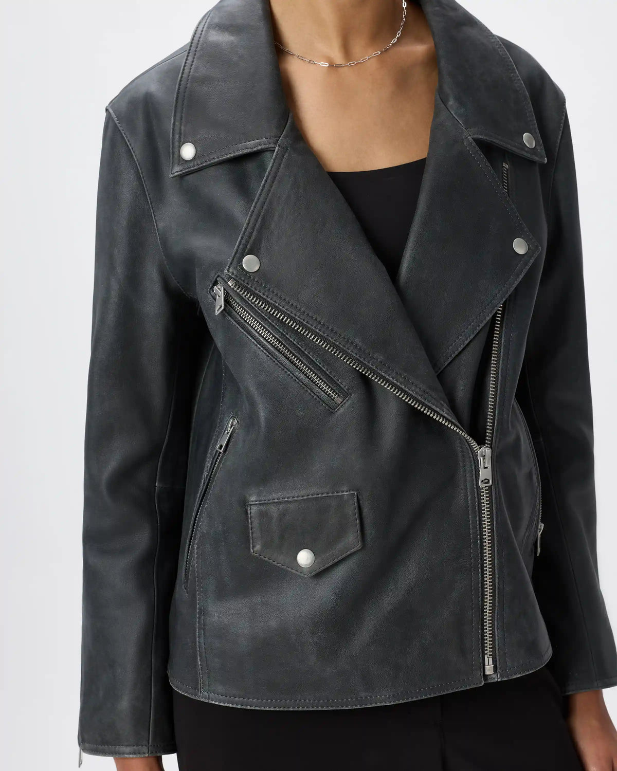 100% Leather Oversized Biker Jacket