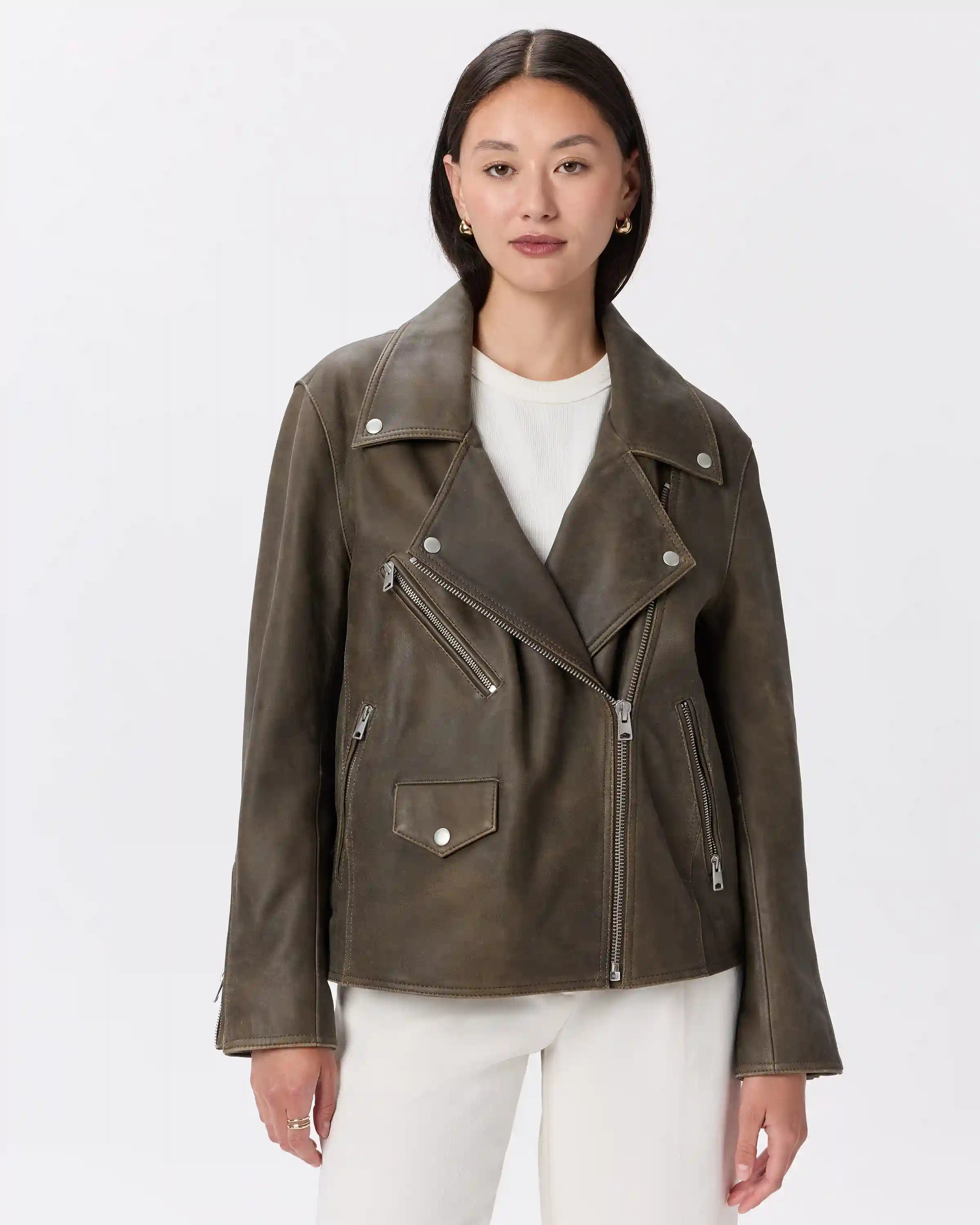 100% Leather Oversized Biker Jacket