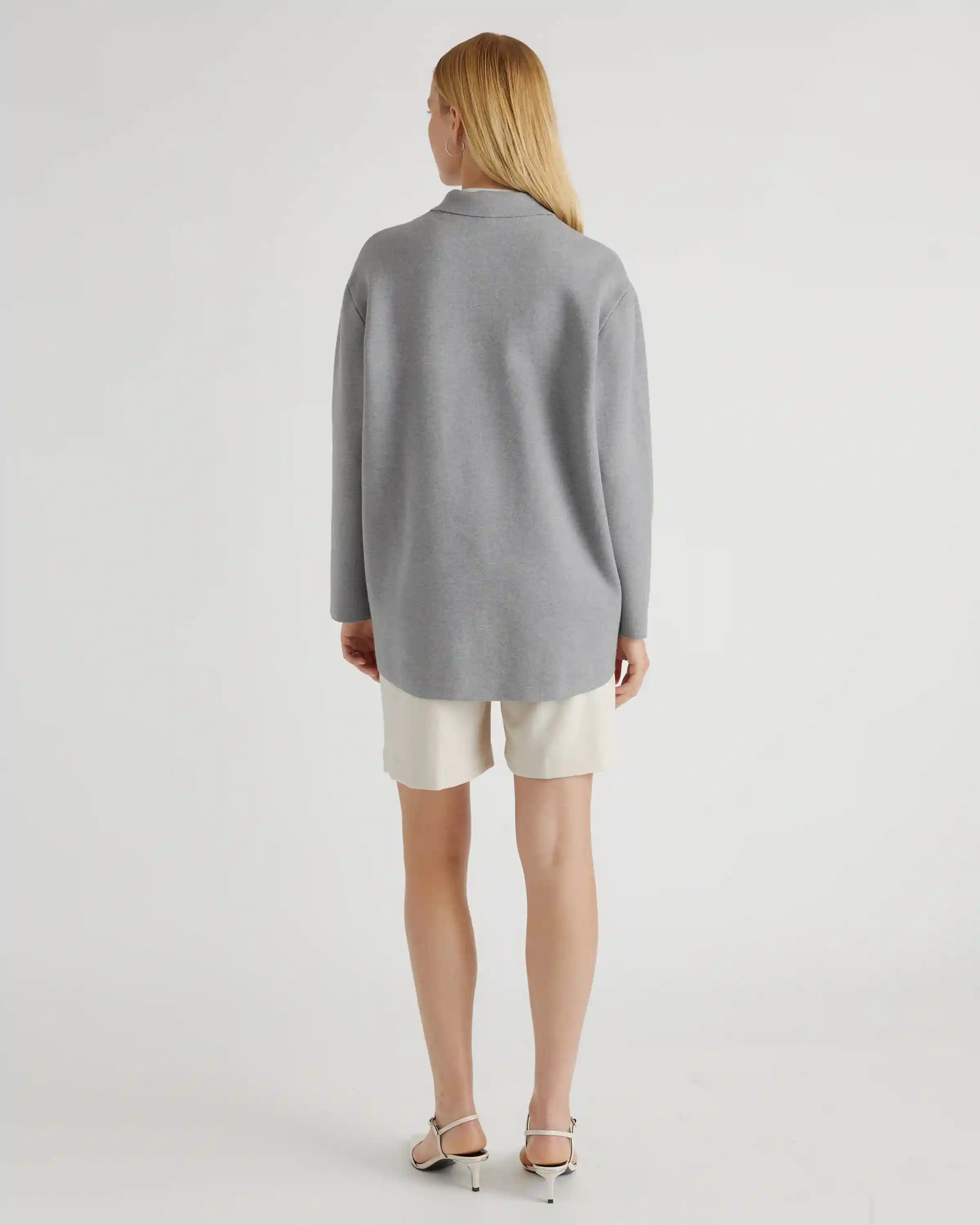Eco-Knit Milano Stitch Oversized Shirt Jacket