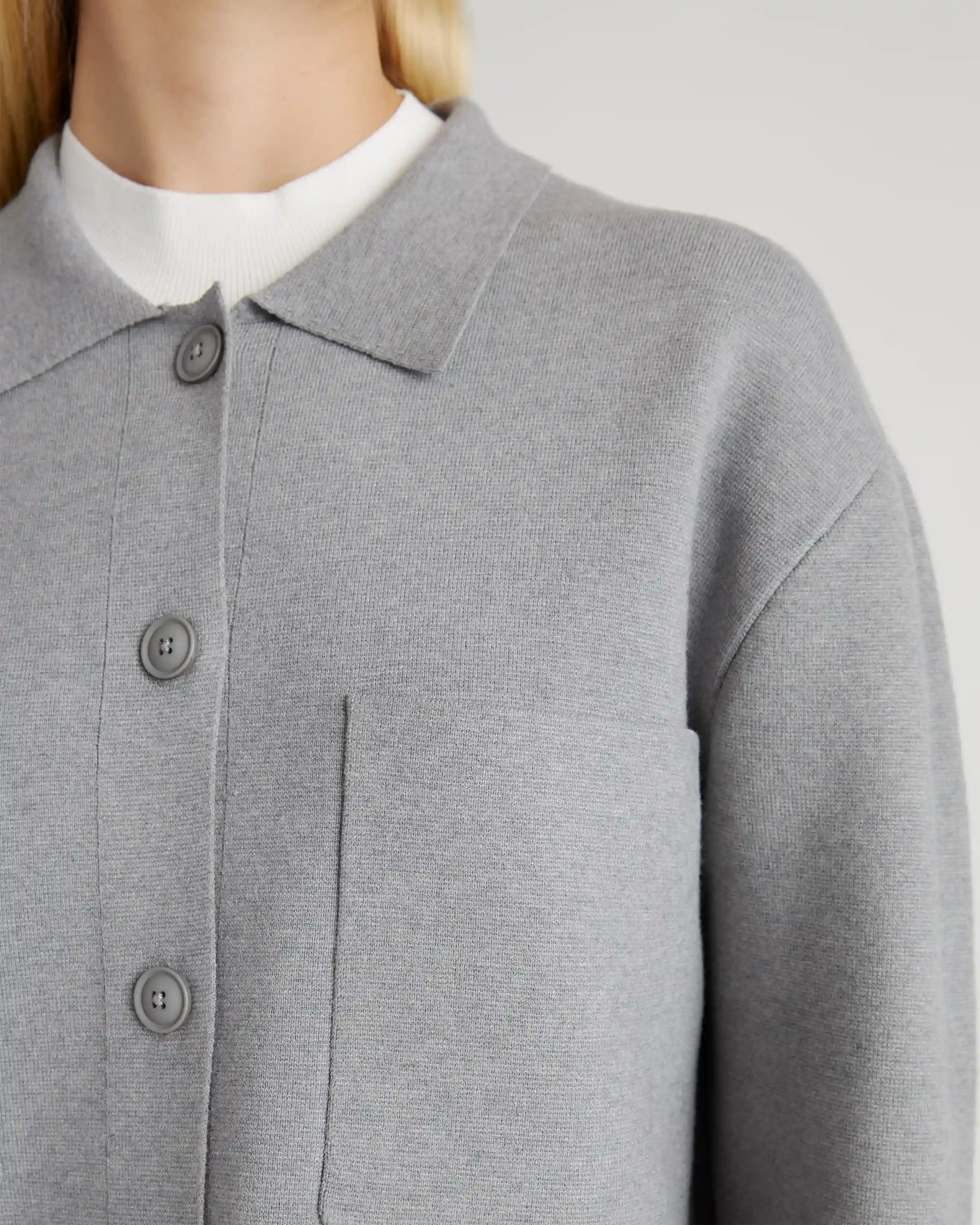 Eco-Knit Milano Stitch Oversized Shirt Jacket