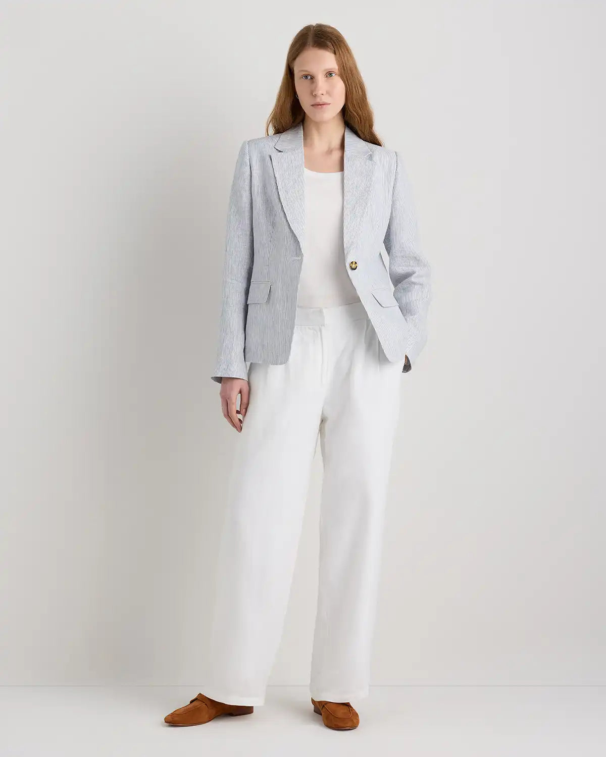 100% European Linen Structured Blazer