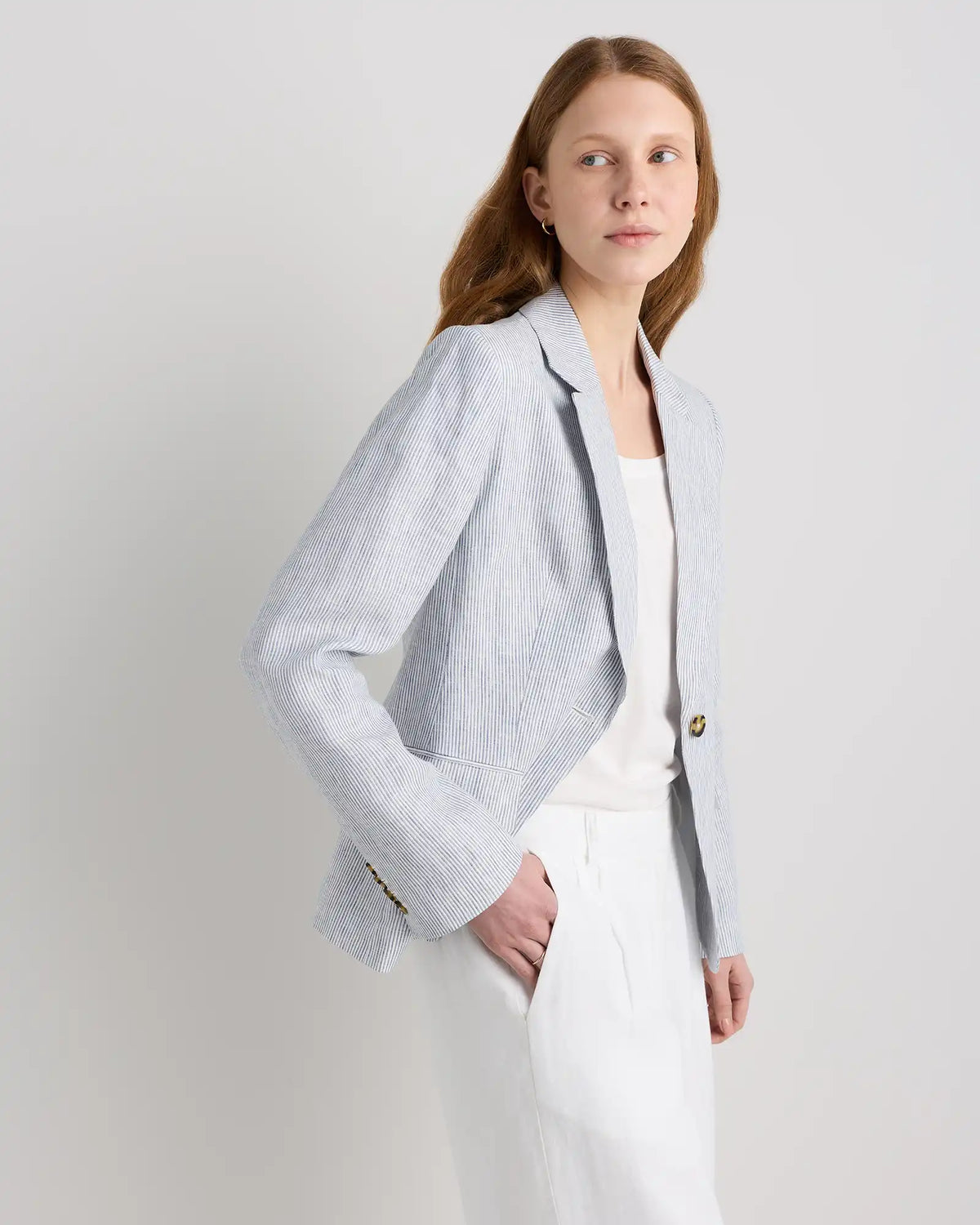 100% European Linen Structured Blazer