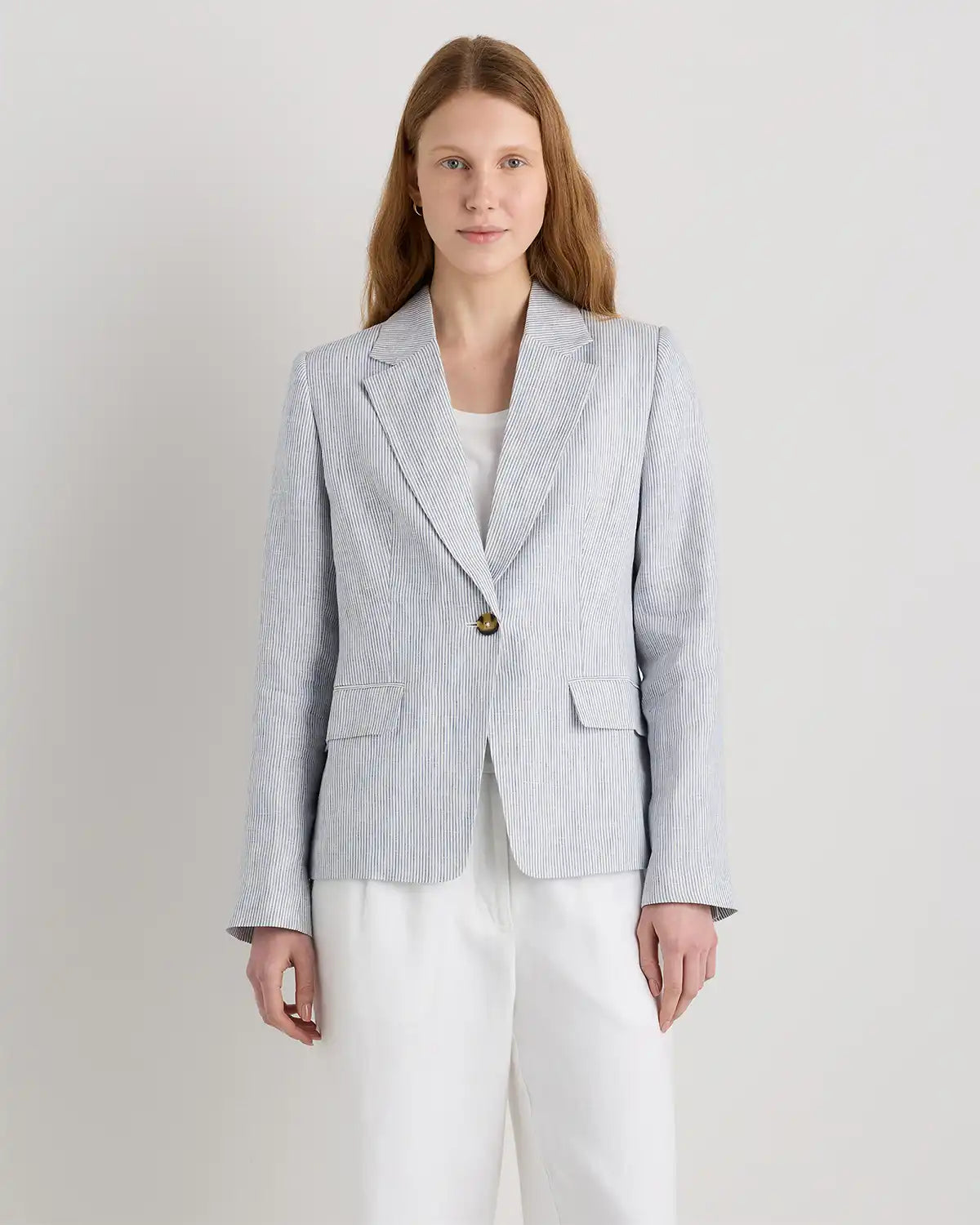 100% European Linen Structured Blazer
