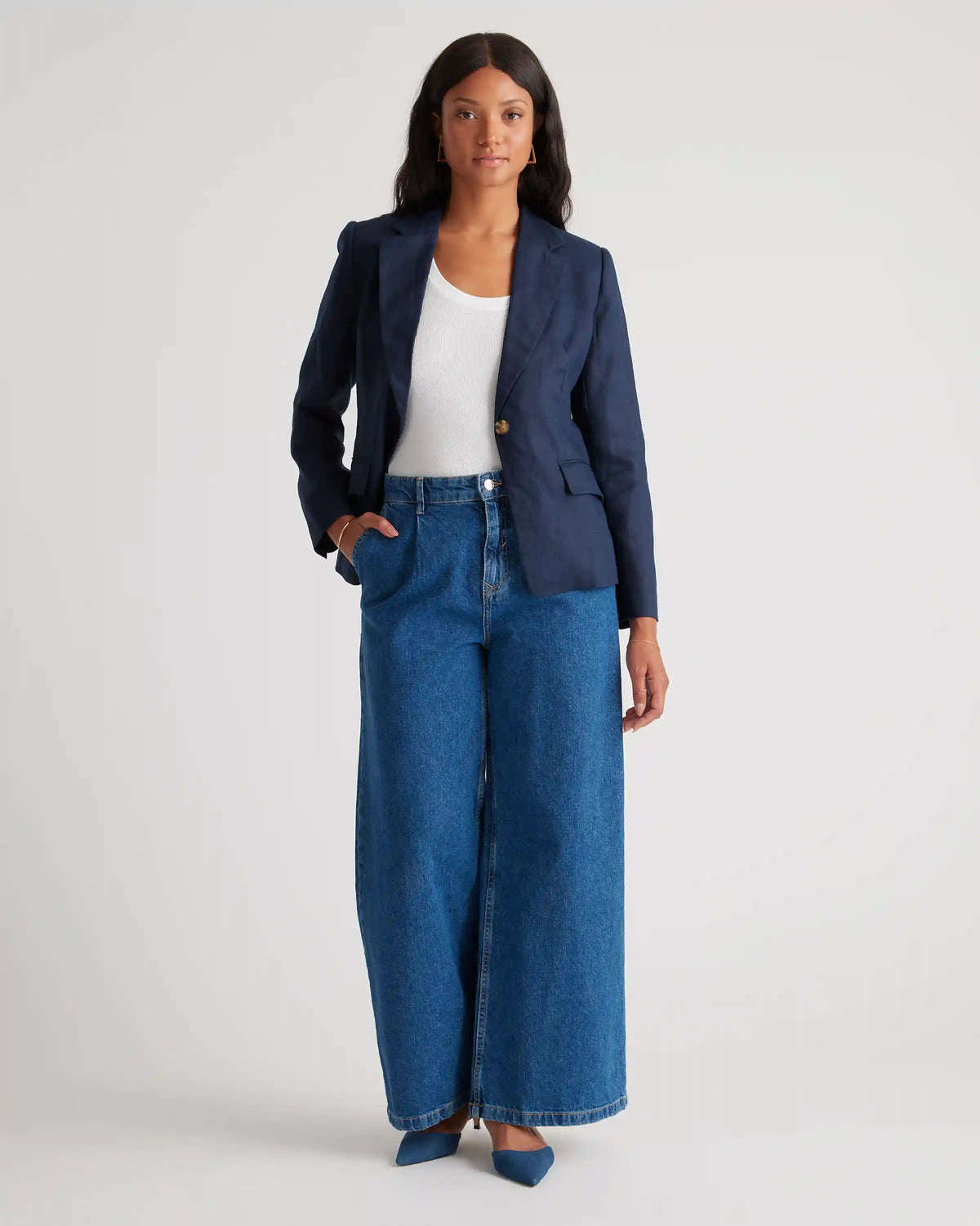 100% European Linen Structured Blazer
