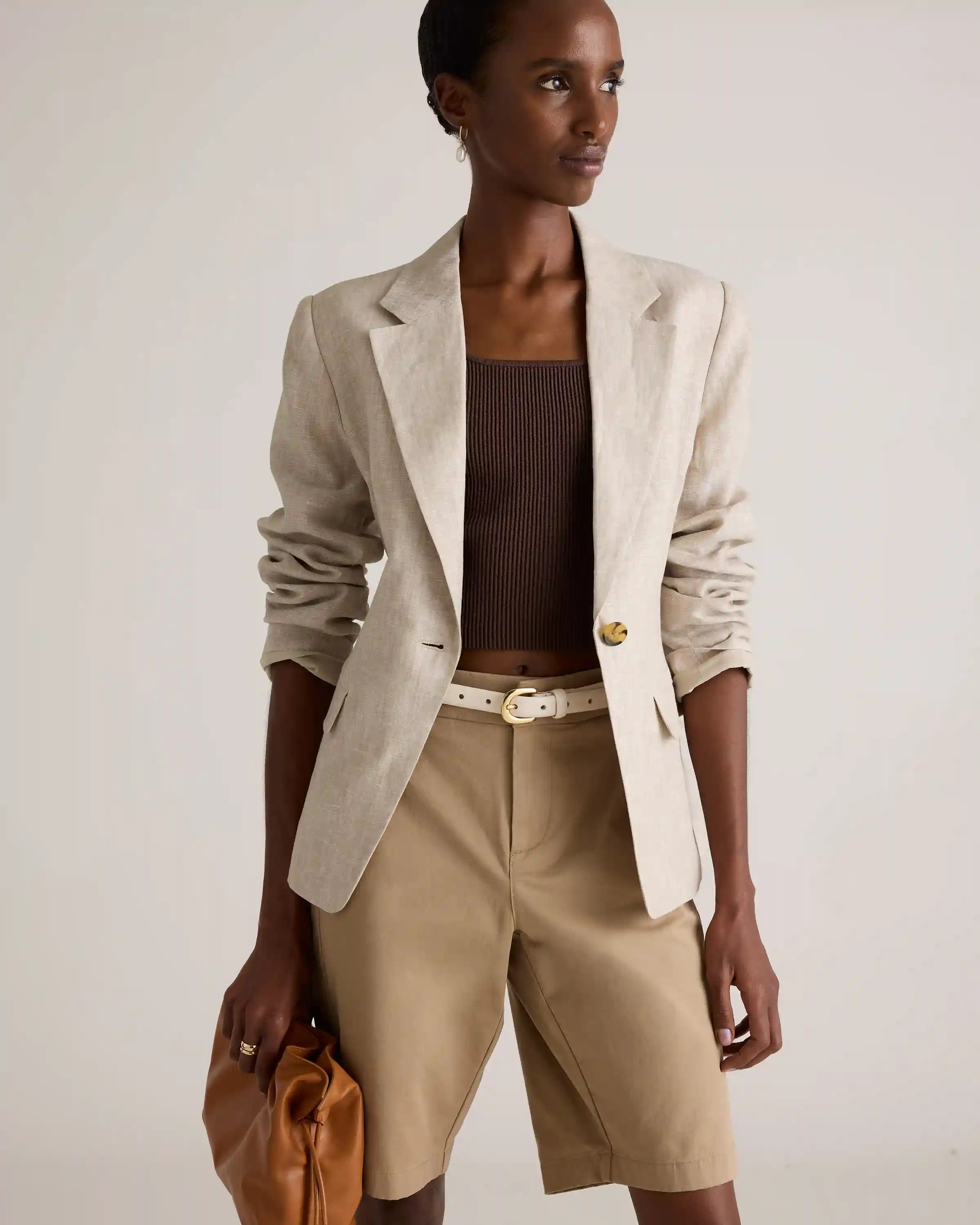 100% European Linen Structured Blazer