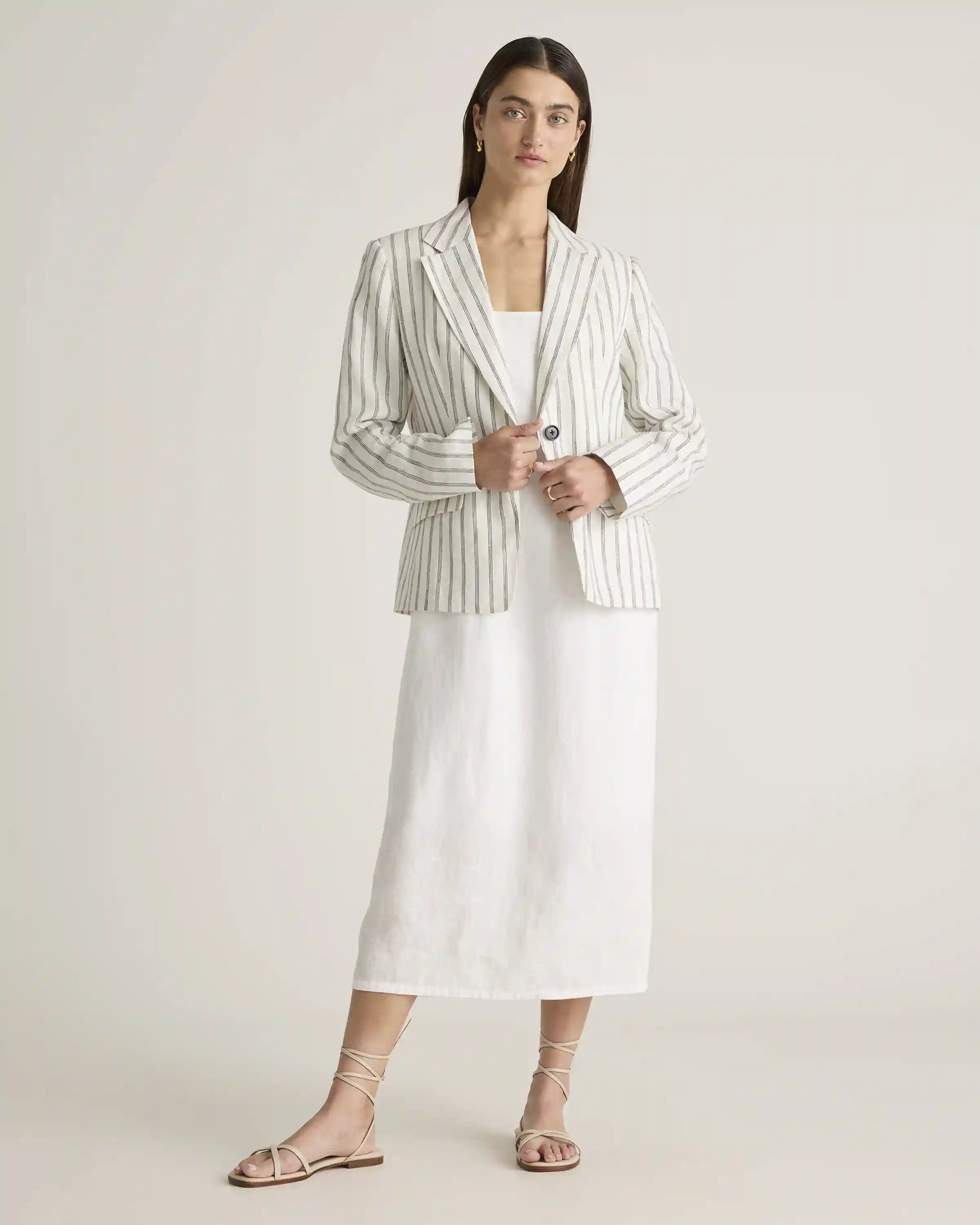 100% European Linen Structured Blazer