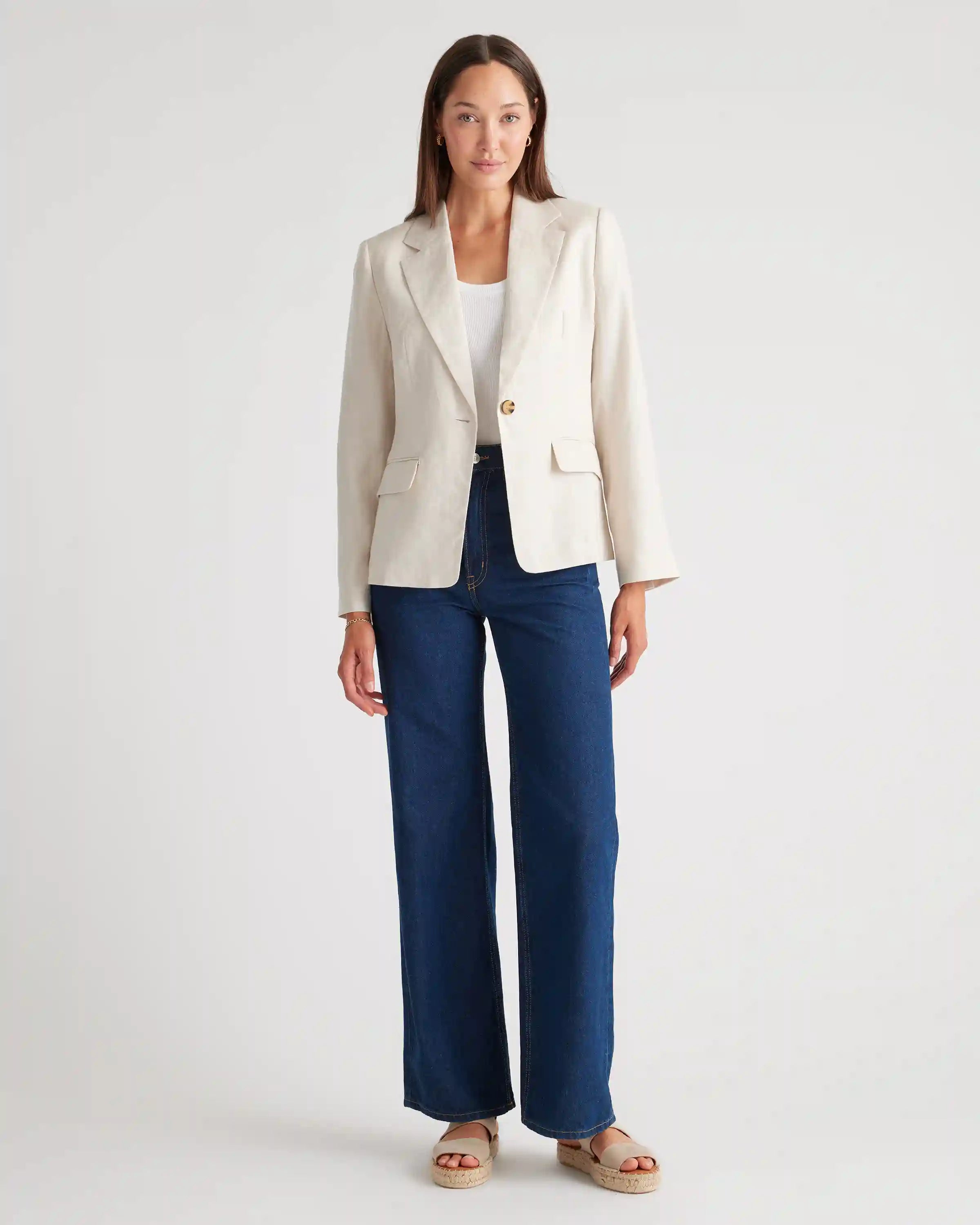 100% European Linen Structured Blazer