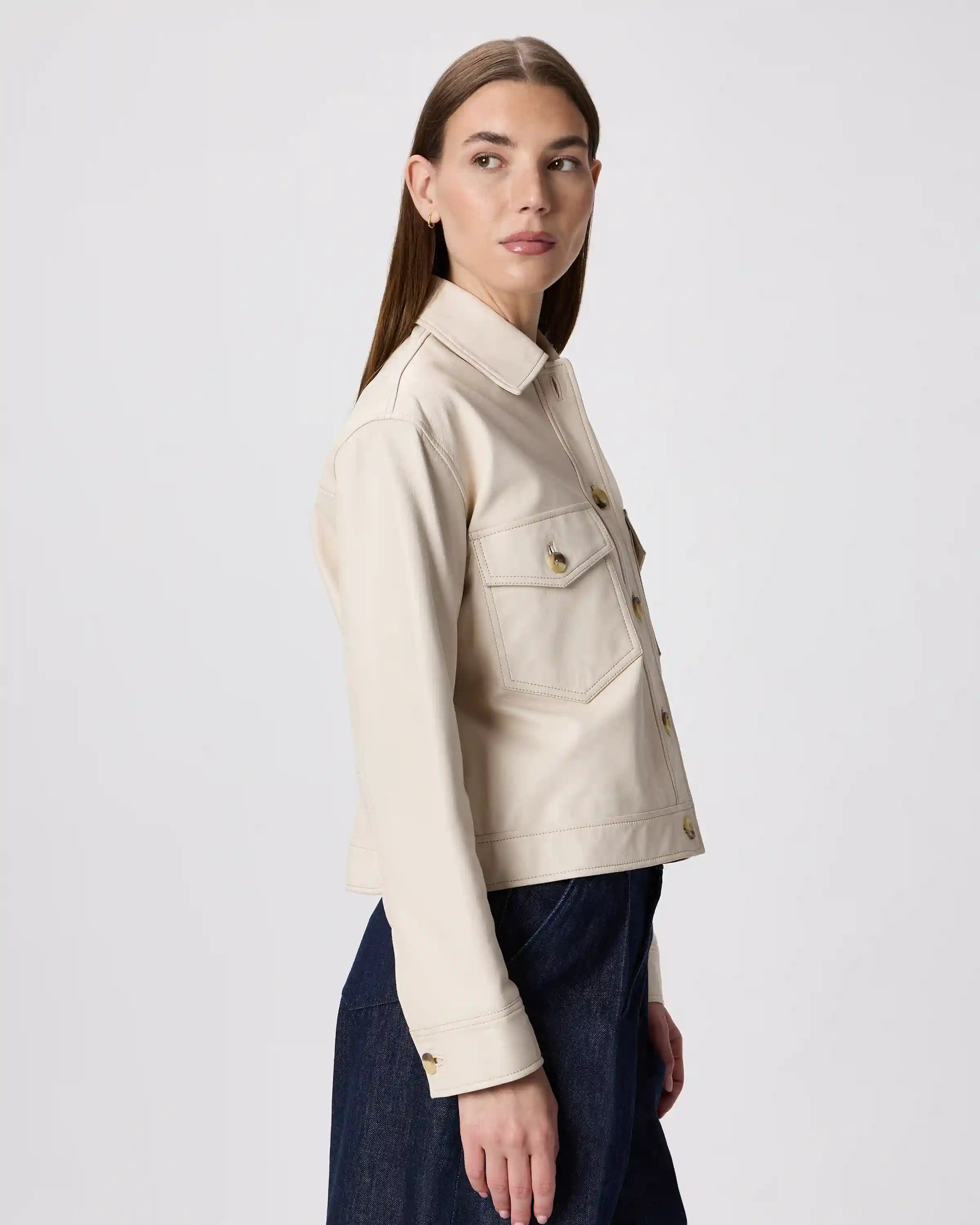 100% Leather Cropped Jacket