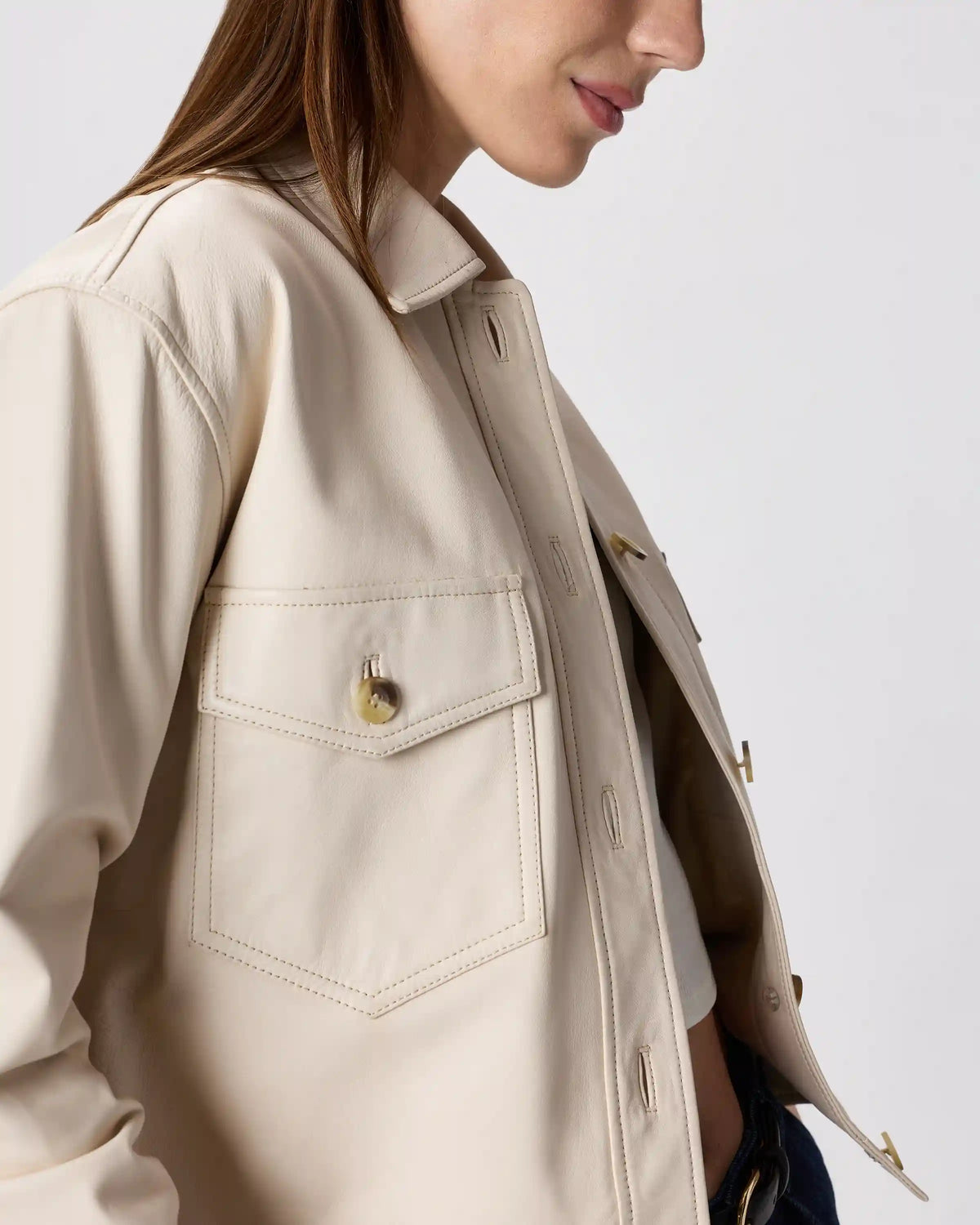 100% Leather Cropped Jacket