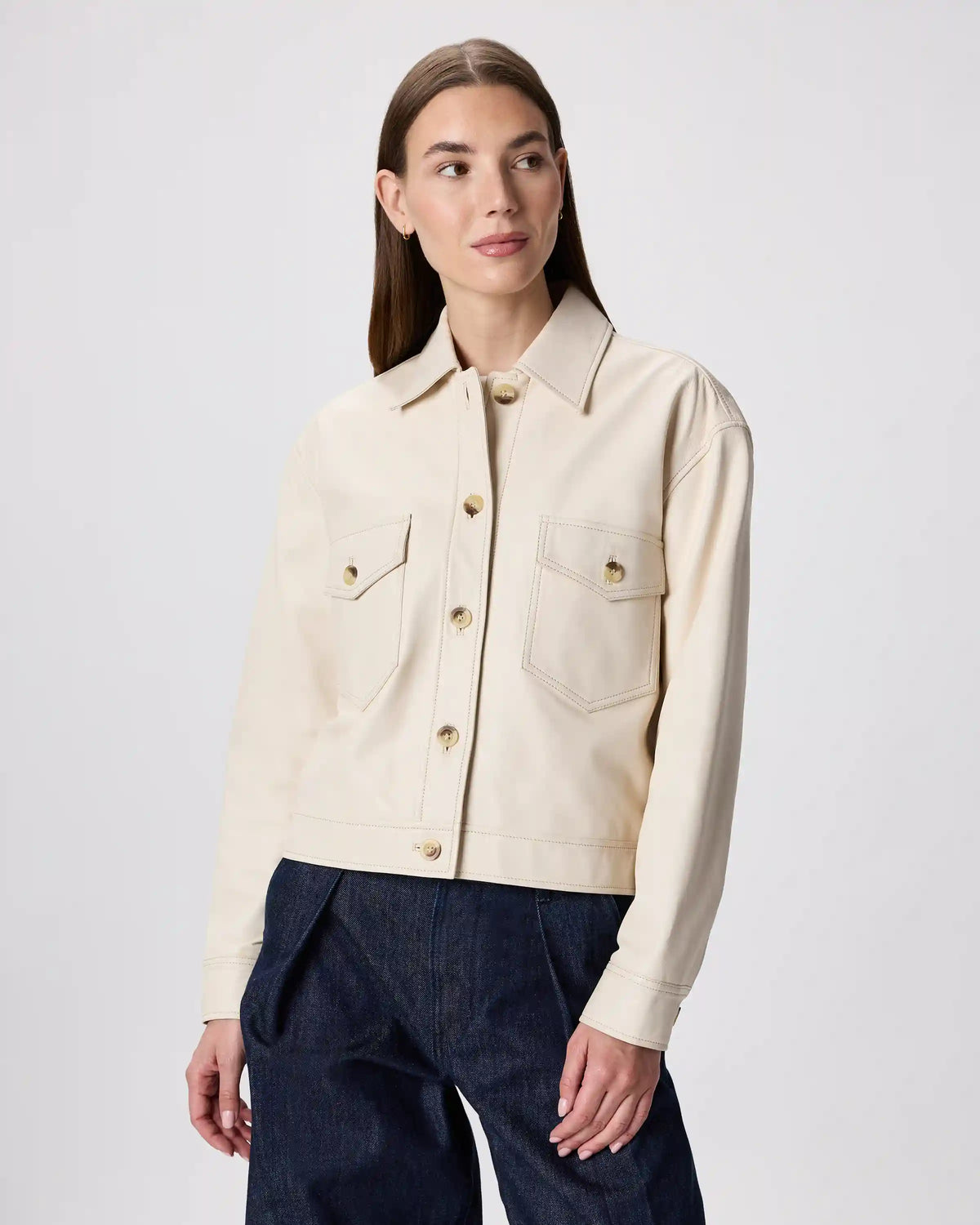 100% Leather Cropped Jacket