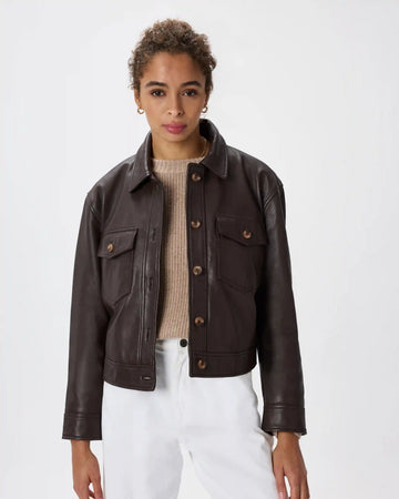 100% Leather Cropped Jacket