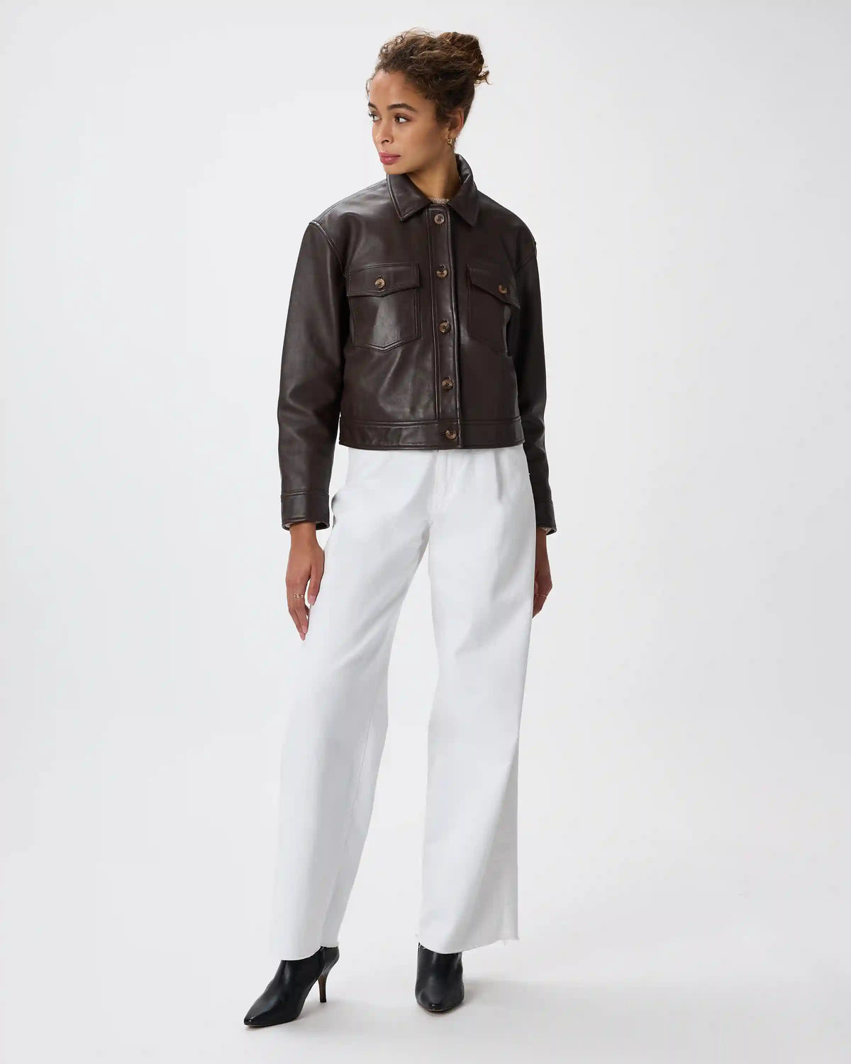 100% Leather Cropped Jacket