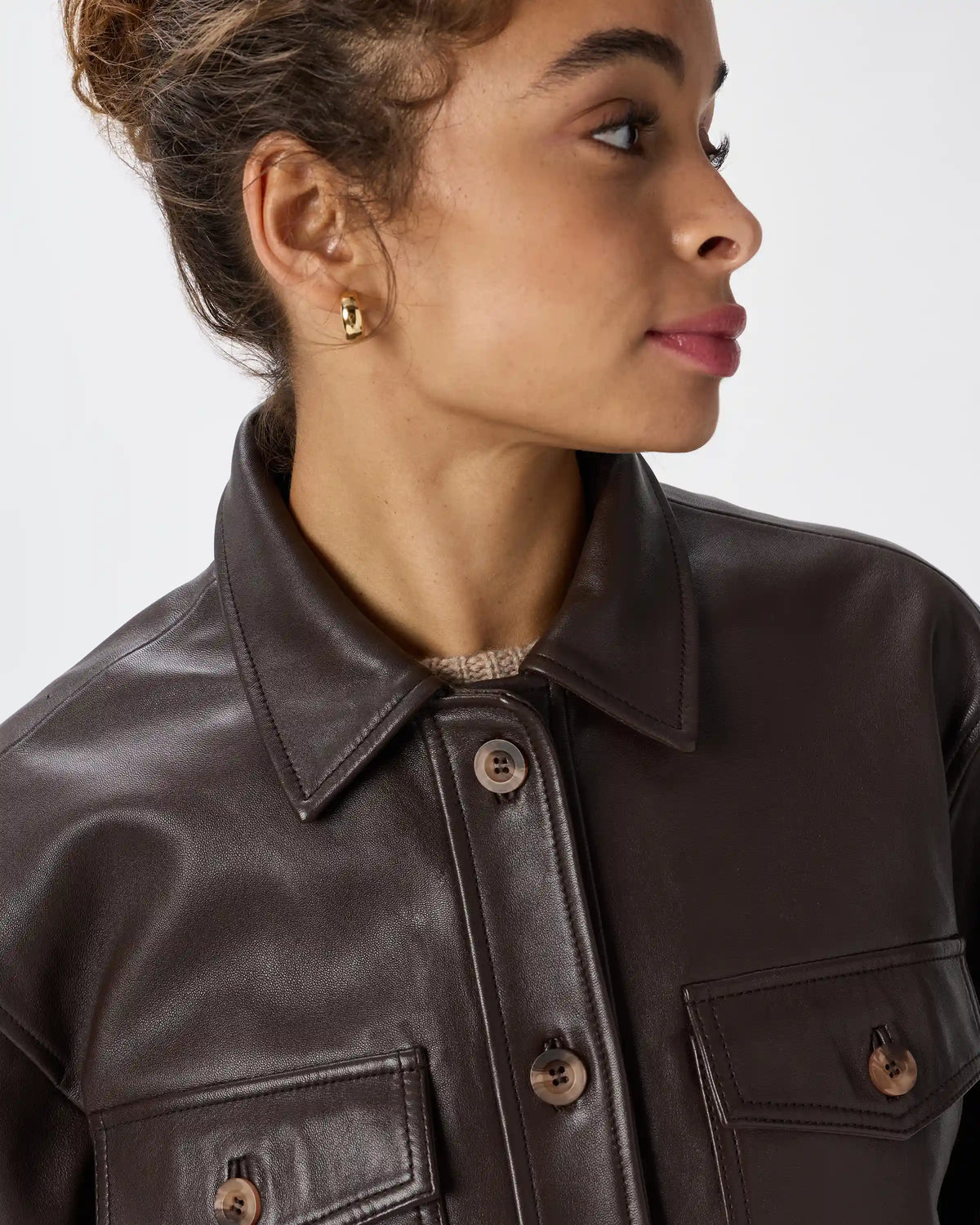 100% Leather Cropped Jacket