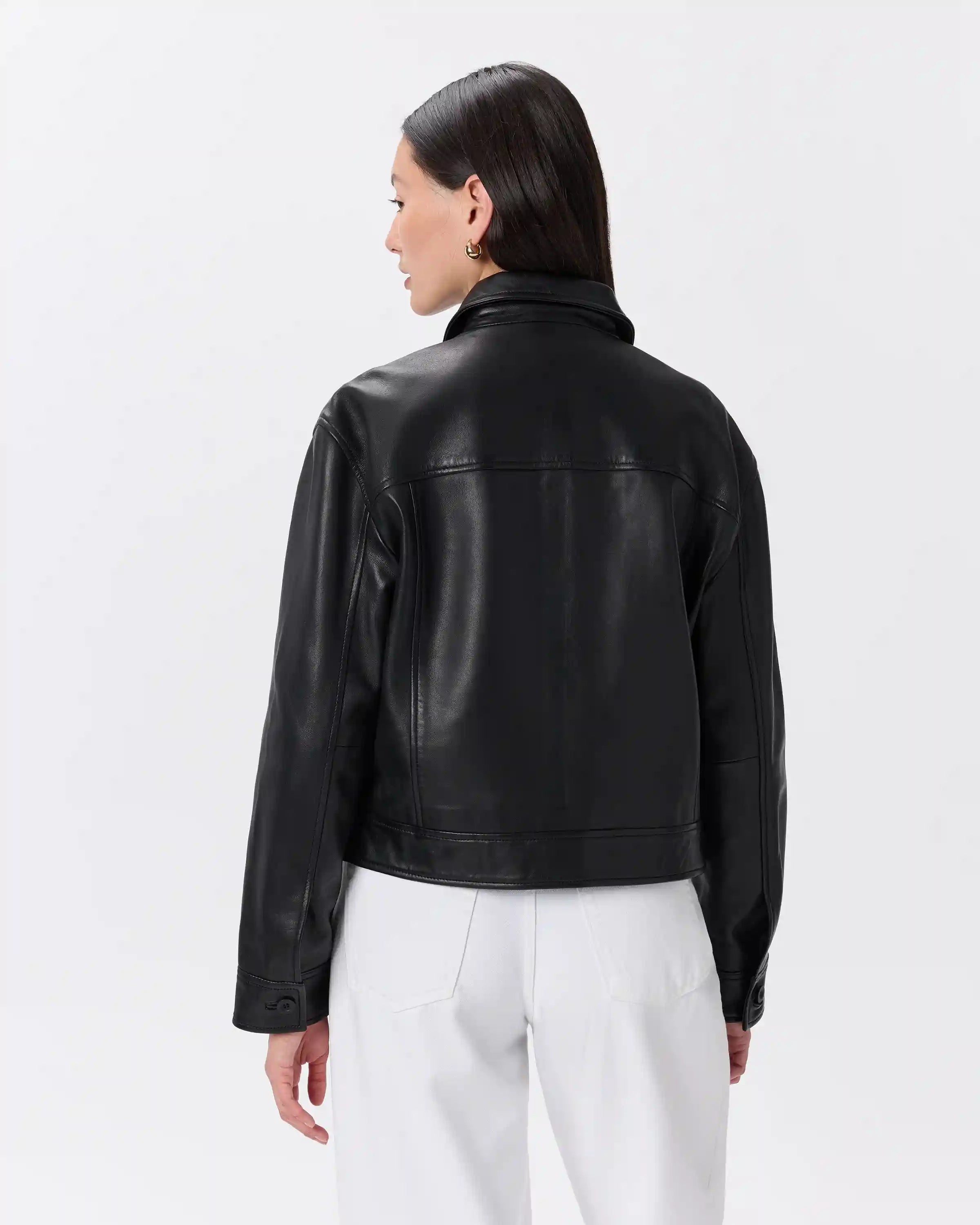100% Leather Cropped Jacket