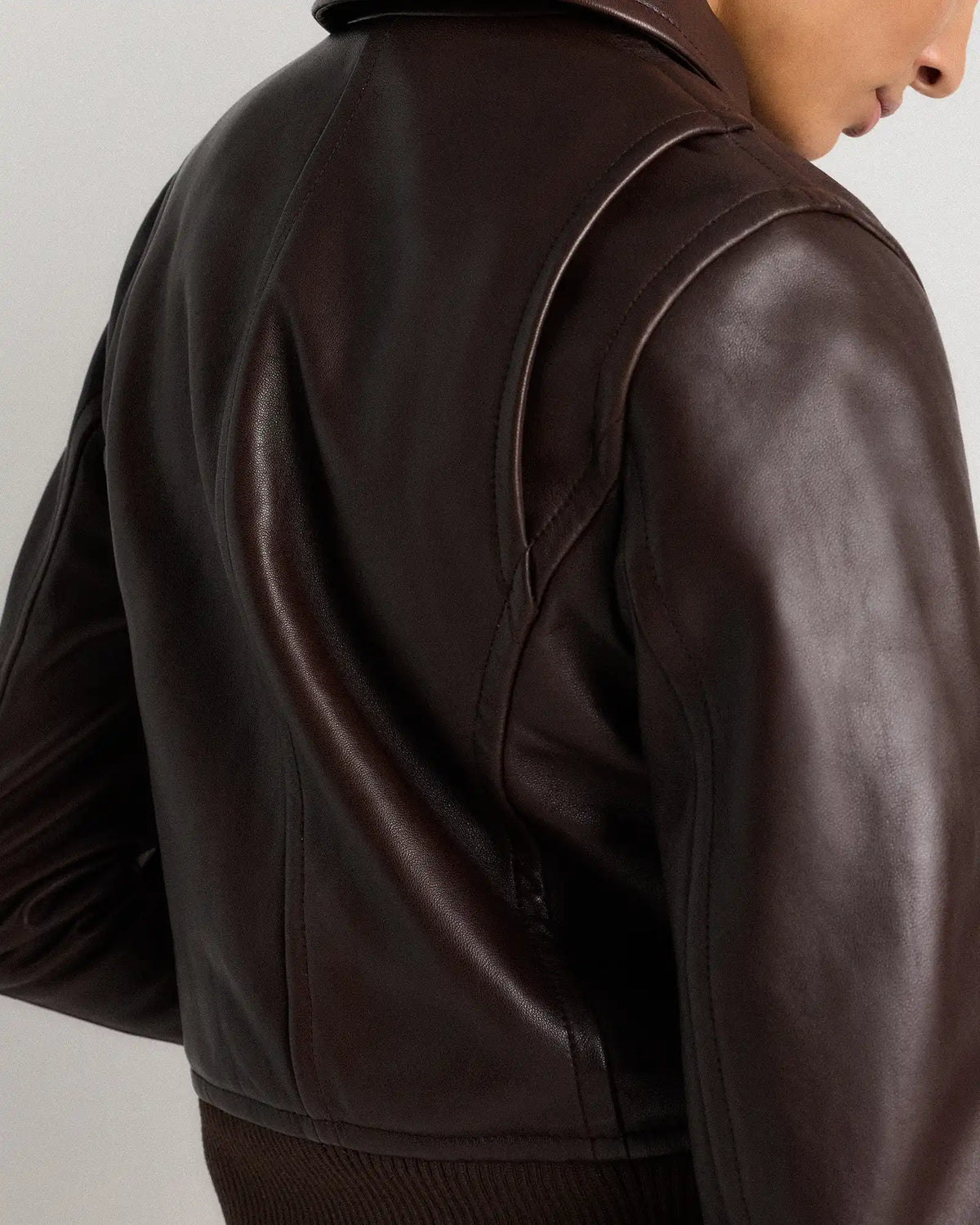 100% Washed Leather Bomber Jacket