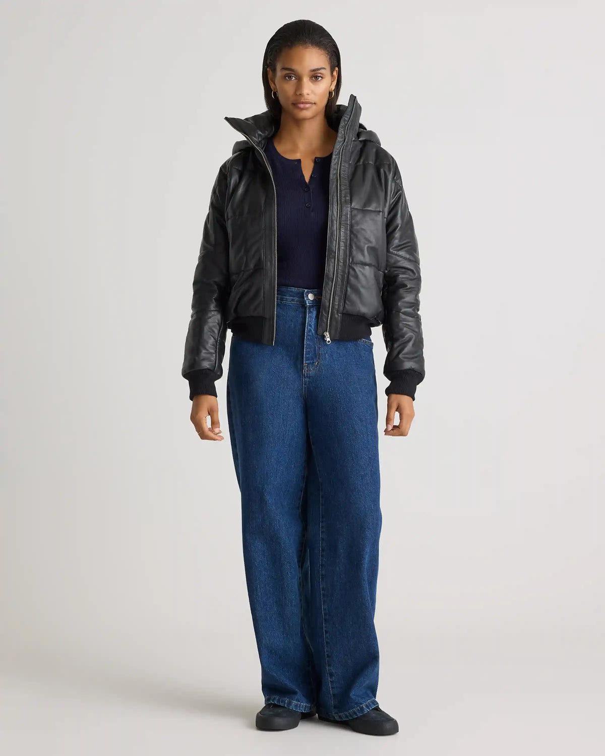 100% Leather Puffer Jacket