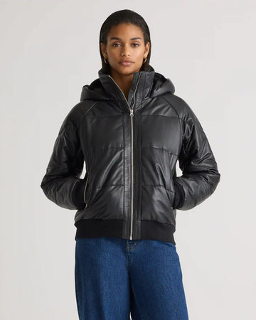 100% Leather Puffer Jacket