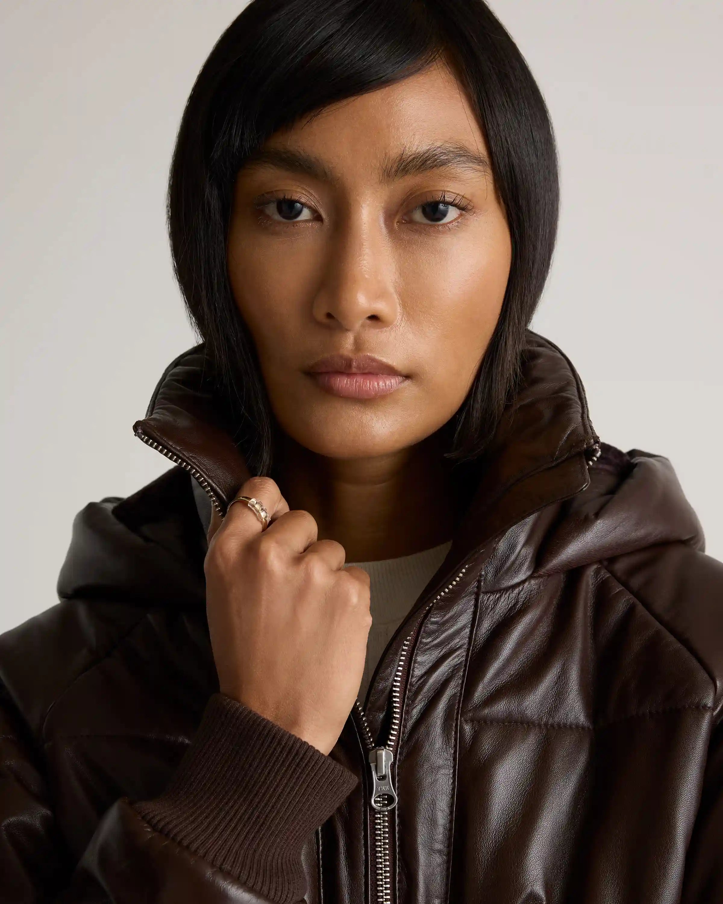 100% Leather Puffer Jacket