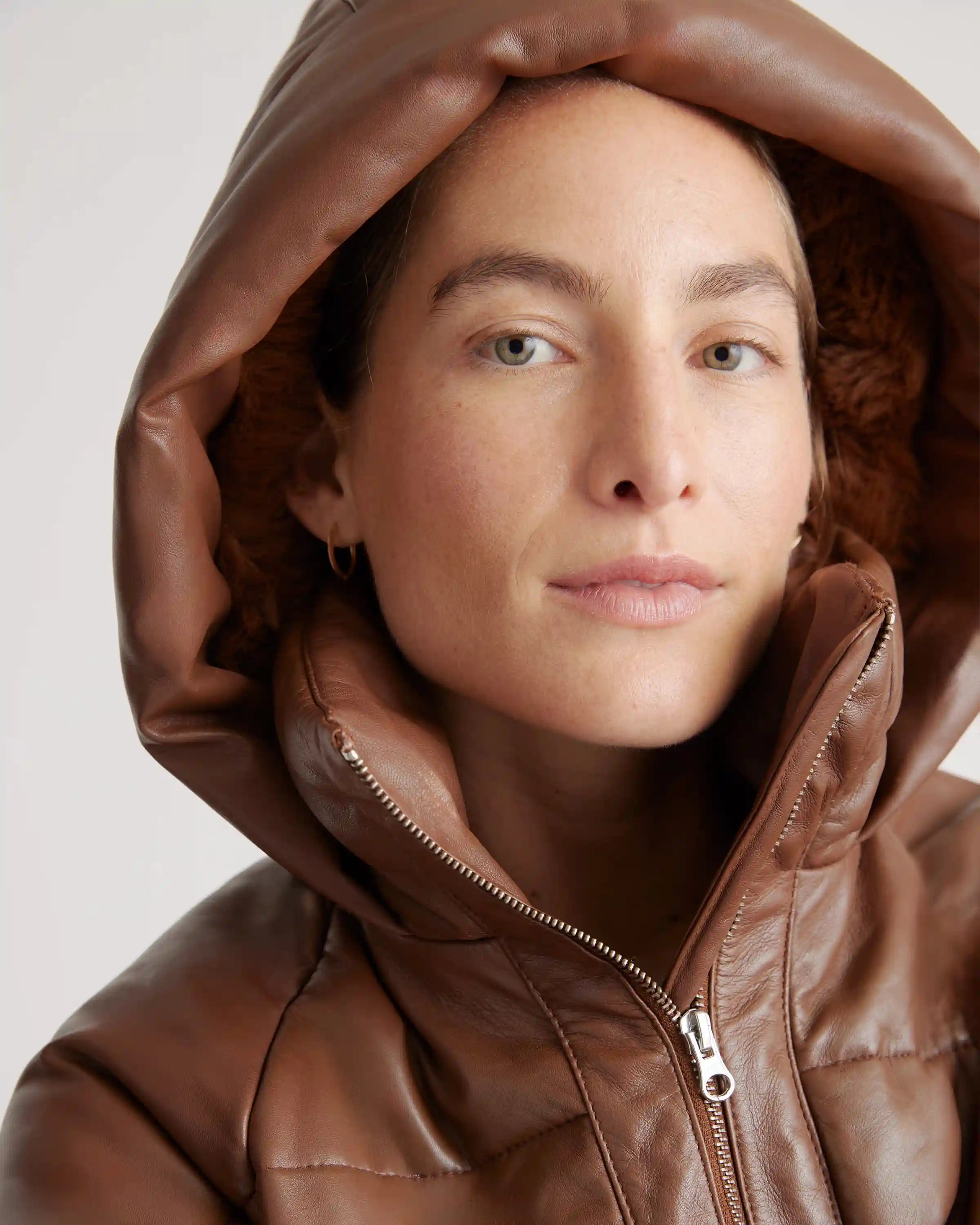 100% Leather Puffer Jacket