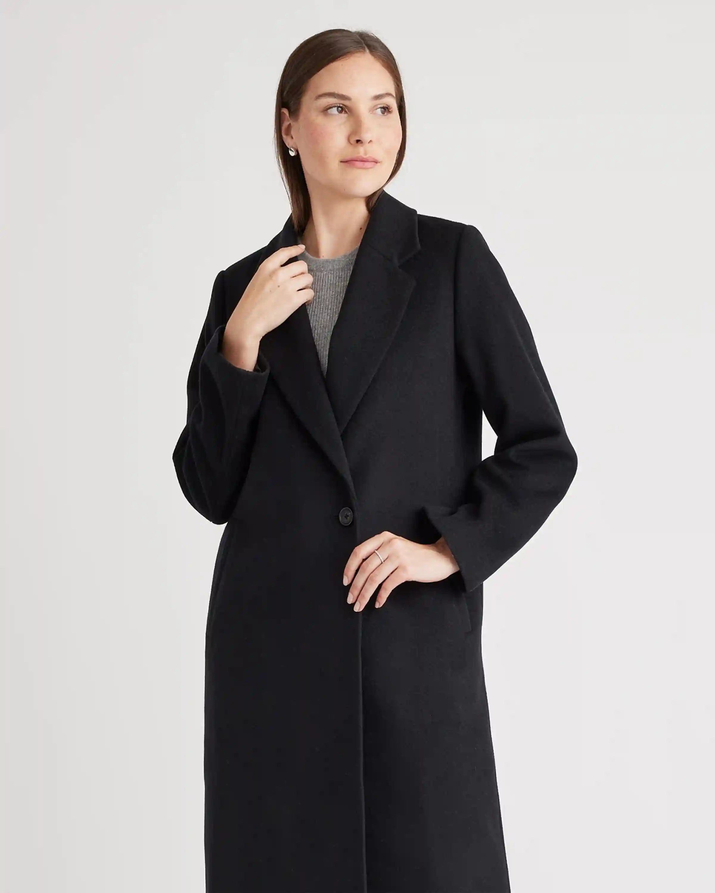 Italian Wool Classic Single-Breasted Coat